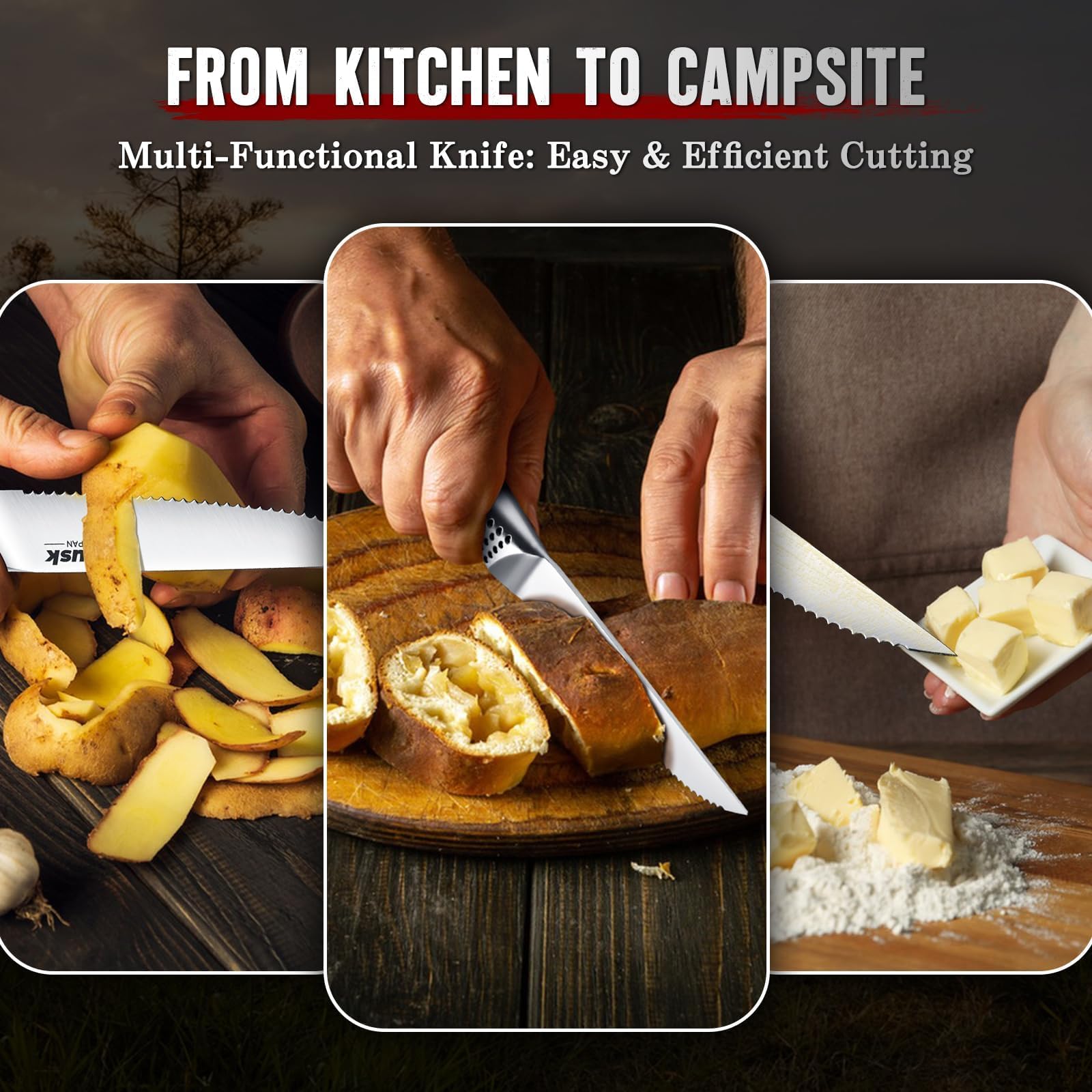 Two-pack Huusk steak knives for kitchen use