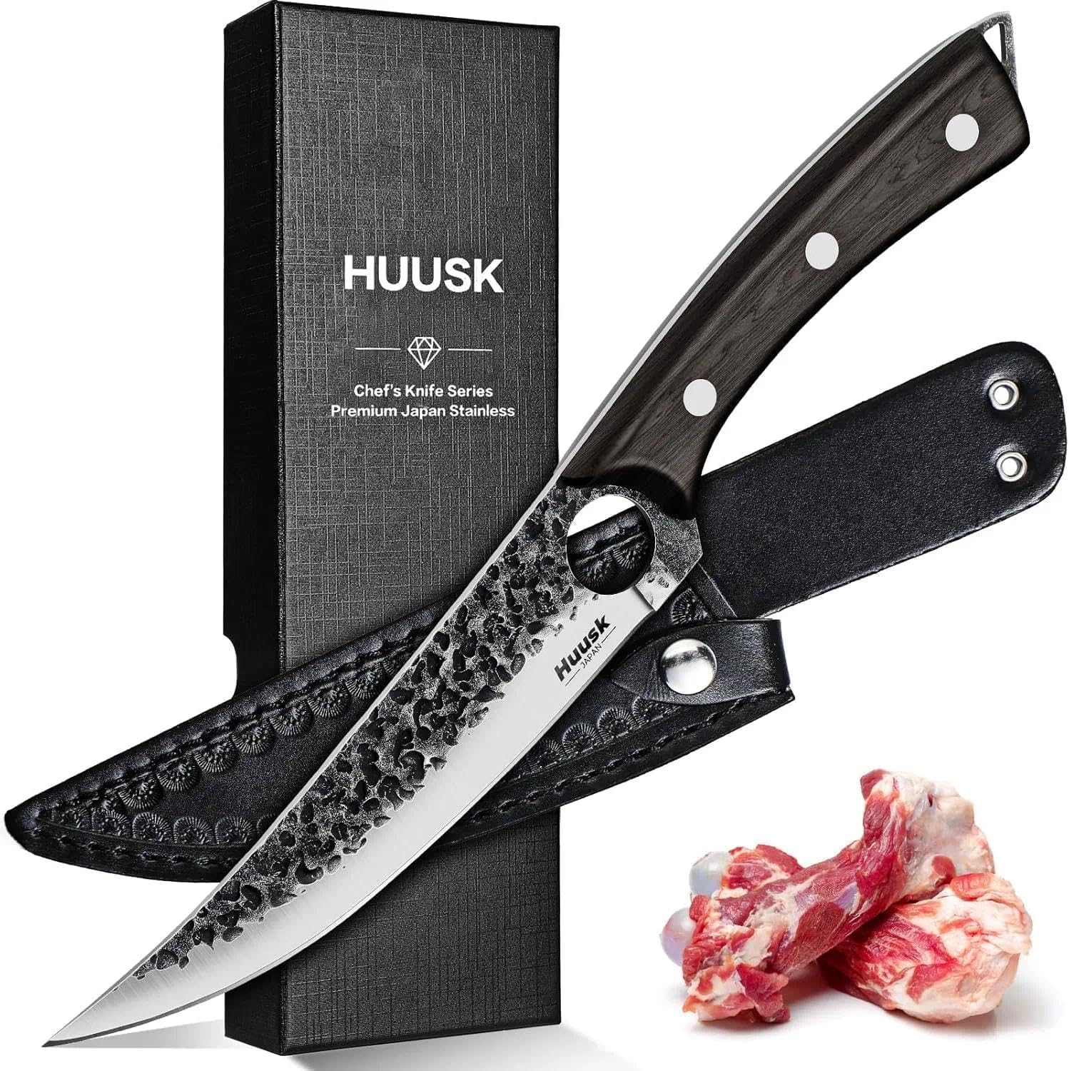 Huusk Viking Boning Knife 6 inch blade with ebony handle