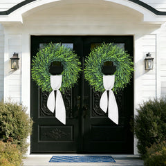 HUZIYAHAN artificial greenery wreath for window display