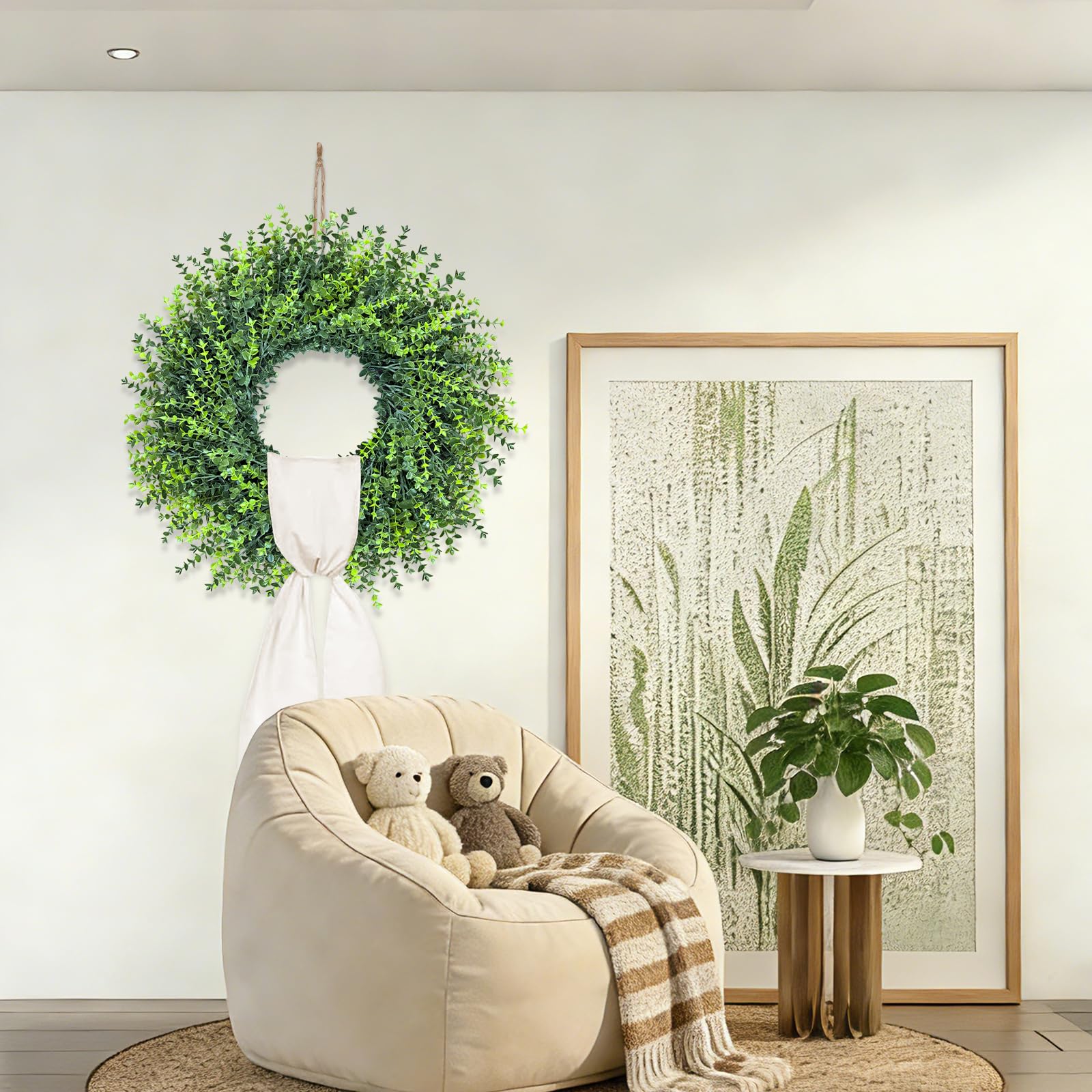 HUZIYAHAN boxwood wreath for home decoration