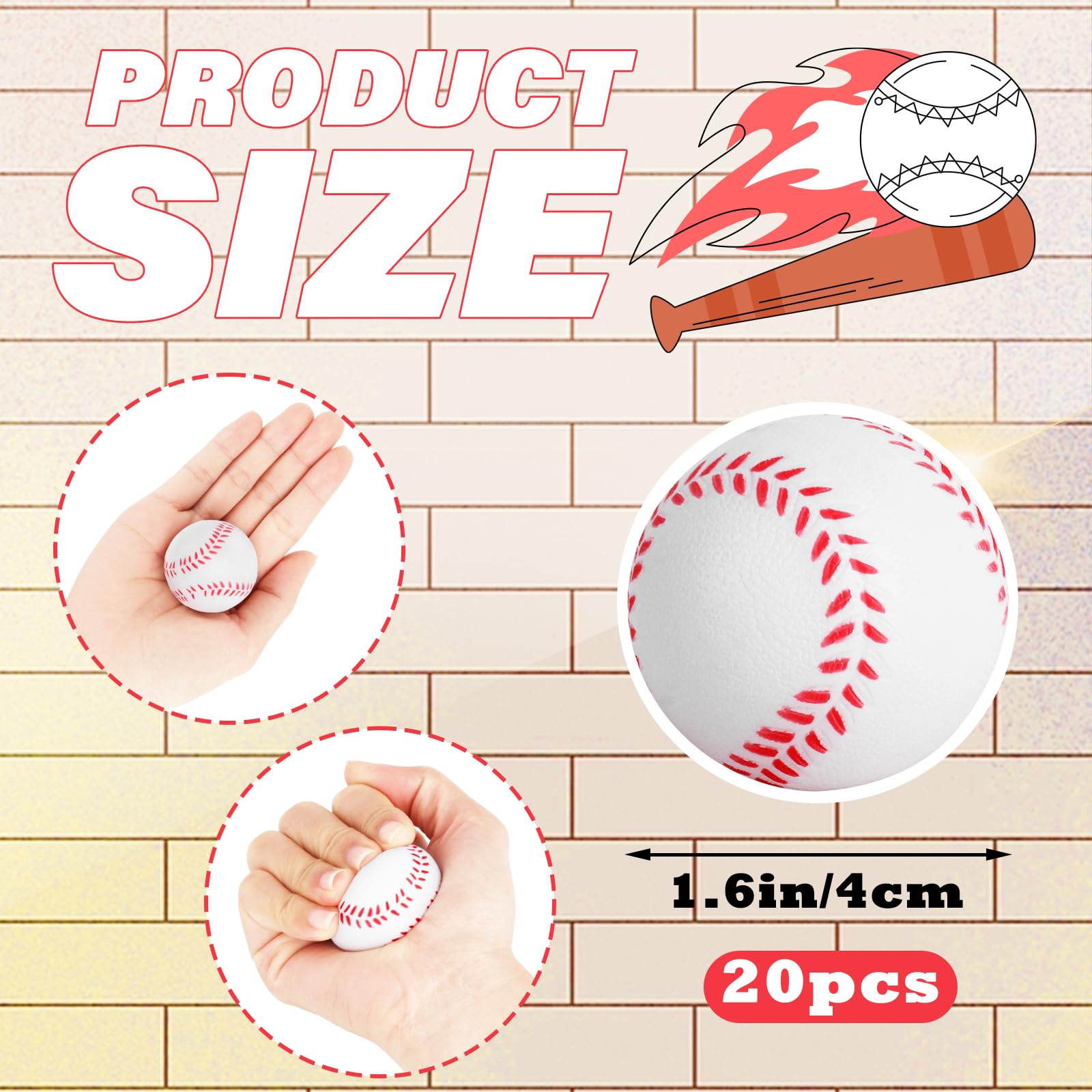 20 piece foam stress balls package for parties
