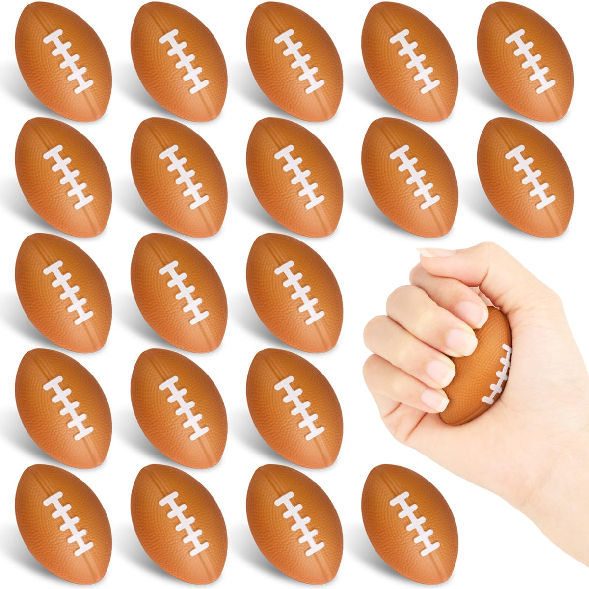 Hxezoc mini football stress balls 2.2 x 1.4 inches pack of 20
