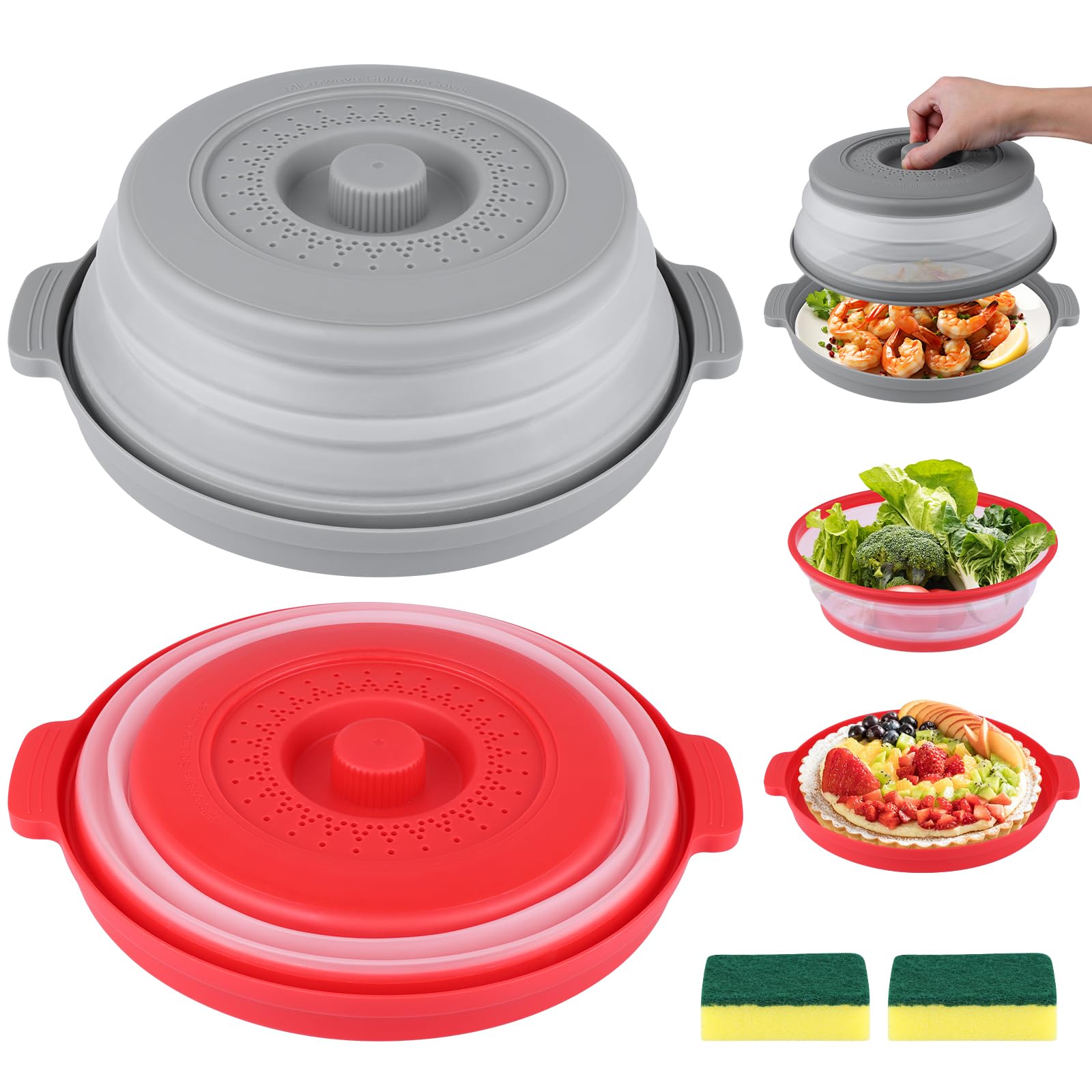 Hyber&Cara 2-pack silicone microwave cover