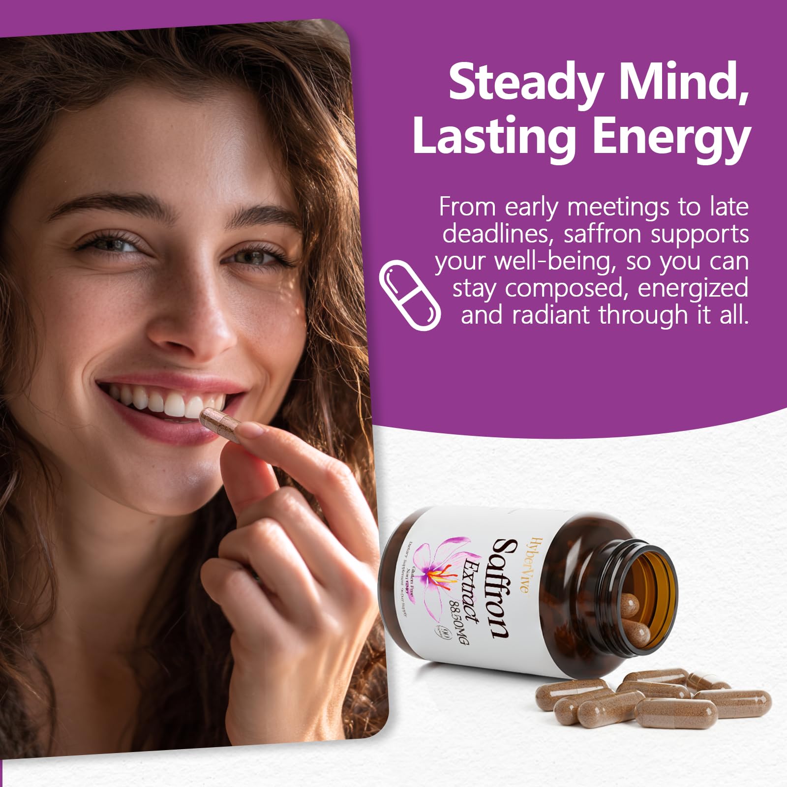 Saffron supplements 88.5mg mood energy from HyberVive
