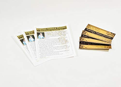 Artist bio leaflet included with hydrangea leaf dish set