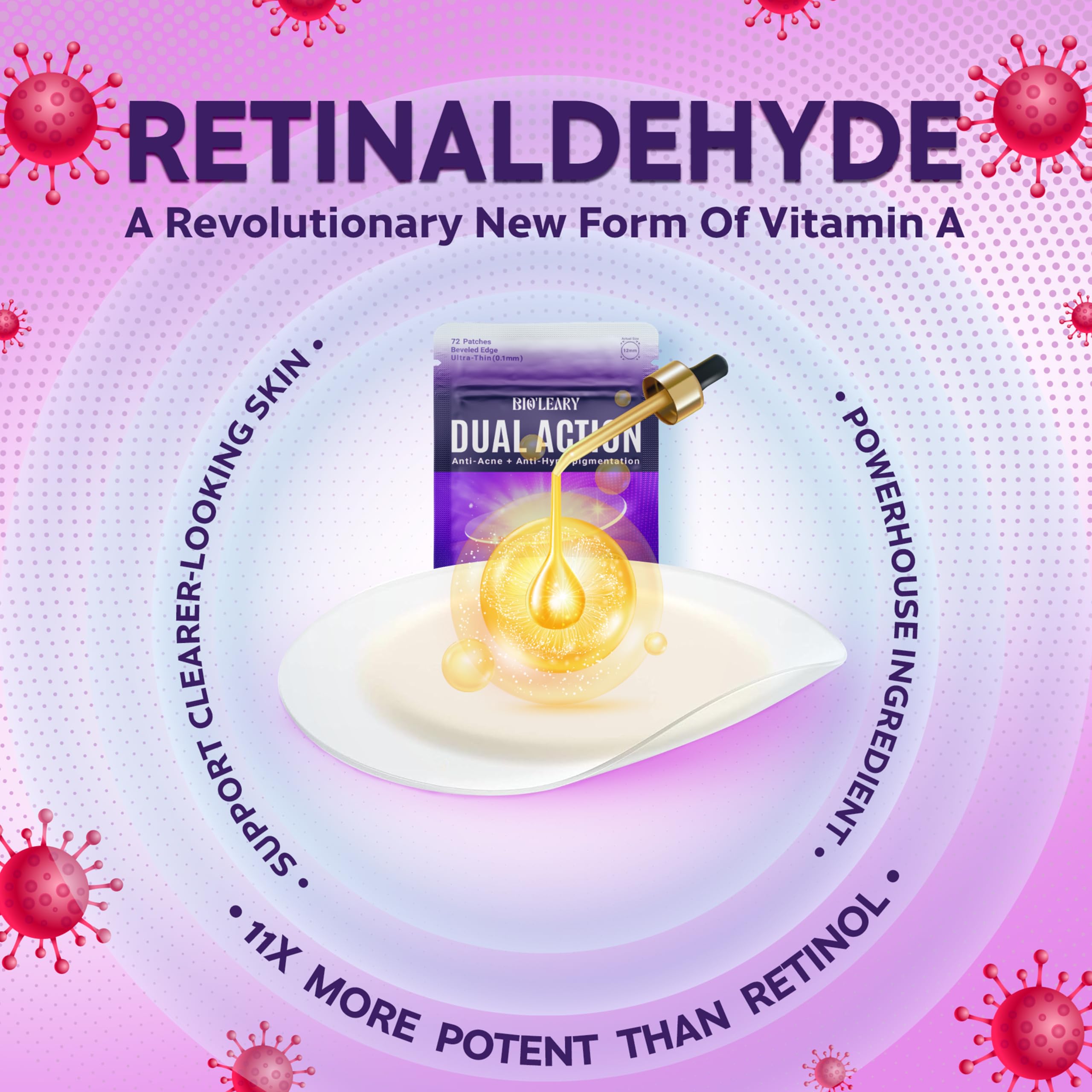 Hydrocolloid acne patches for the face close up