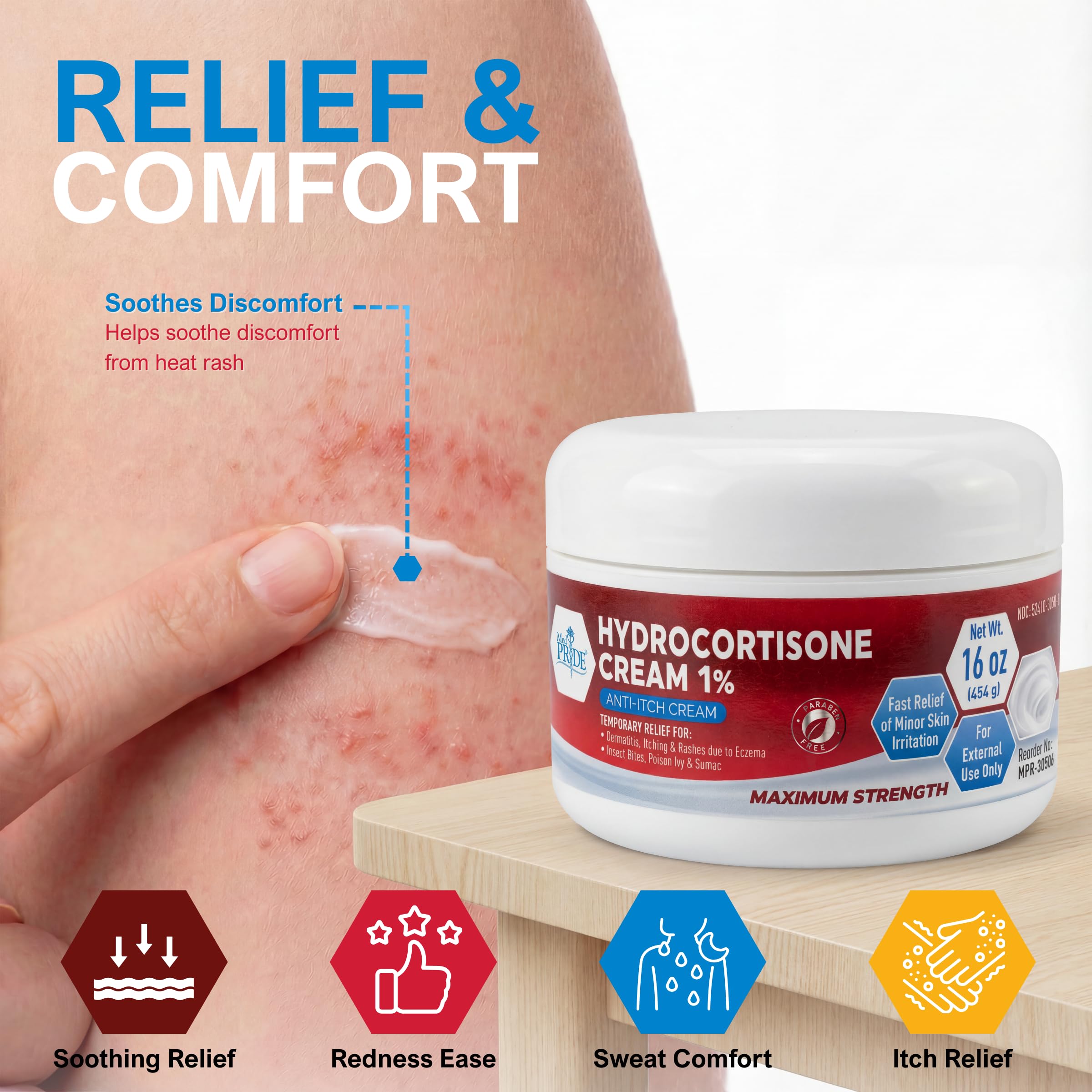 MED Pride hydrocortisone cream bottle for skin relief