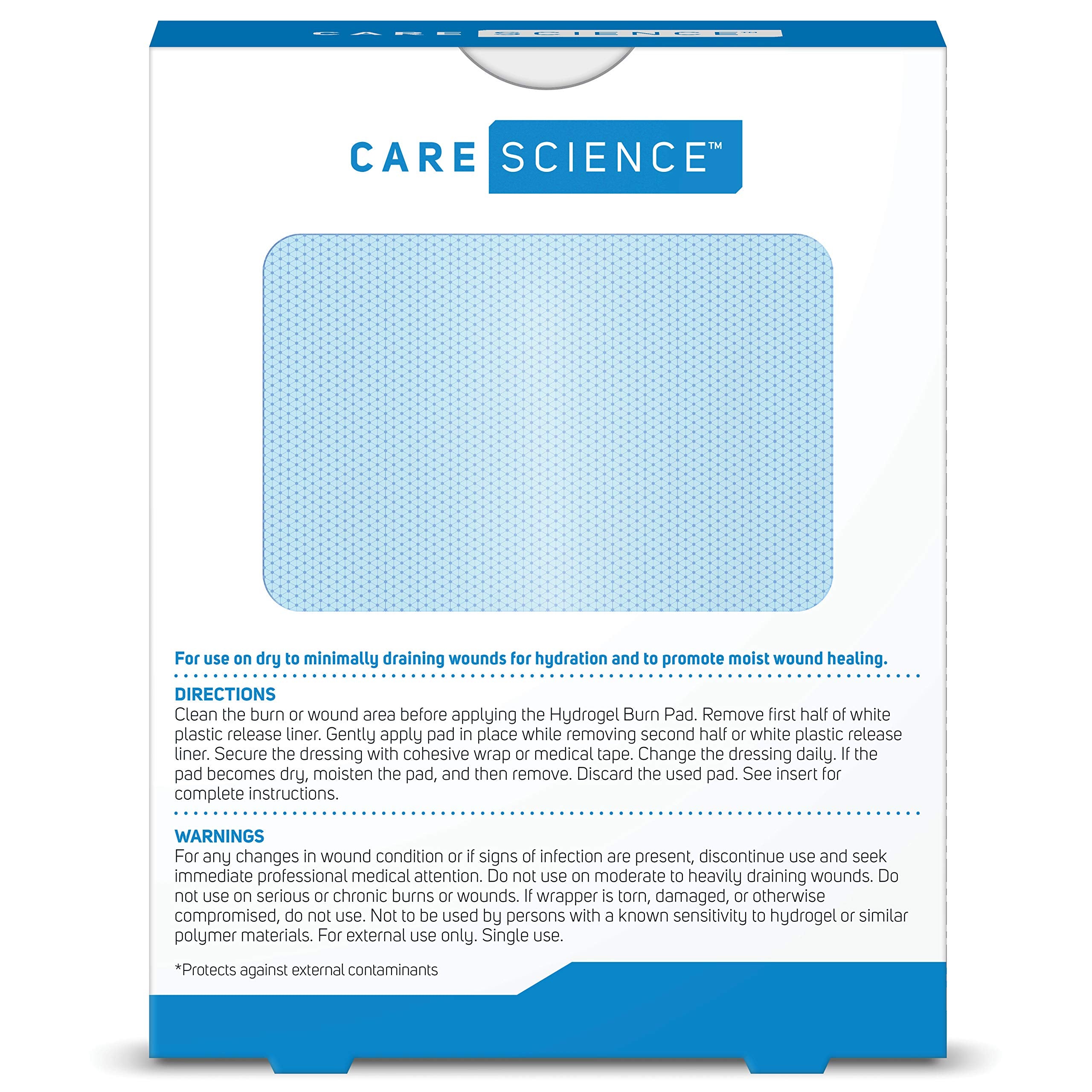 Moist wound healing support from hydrogel burn dressing