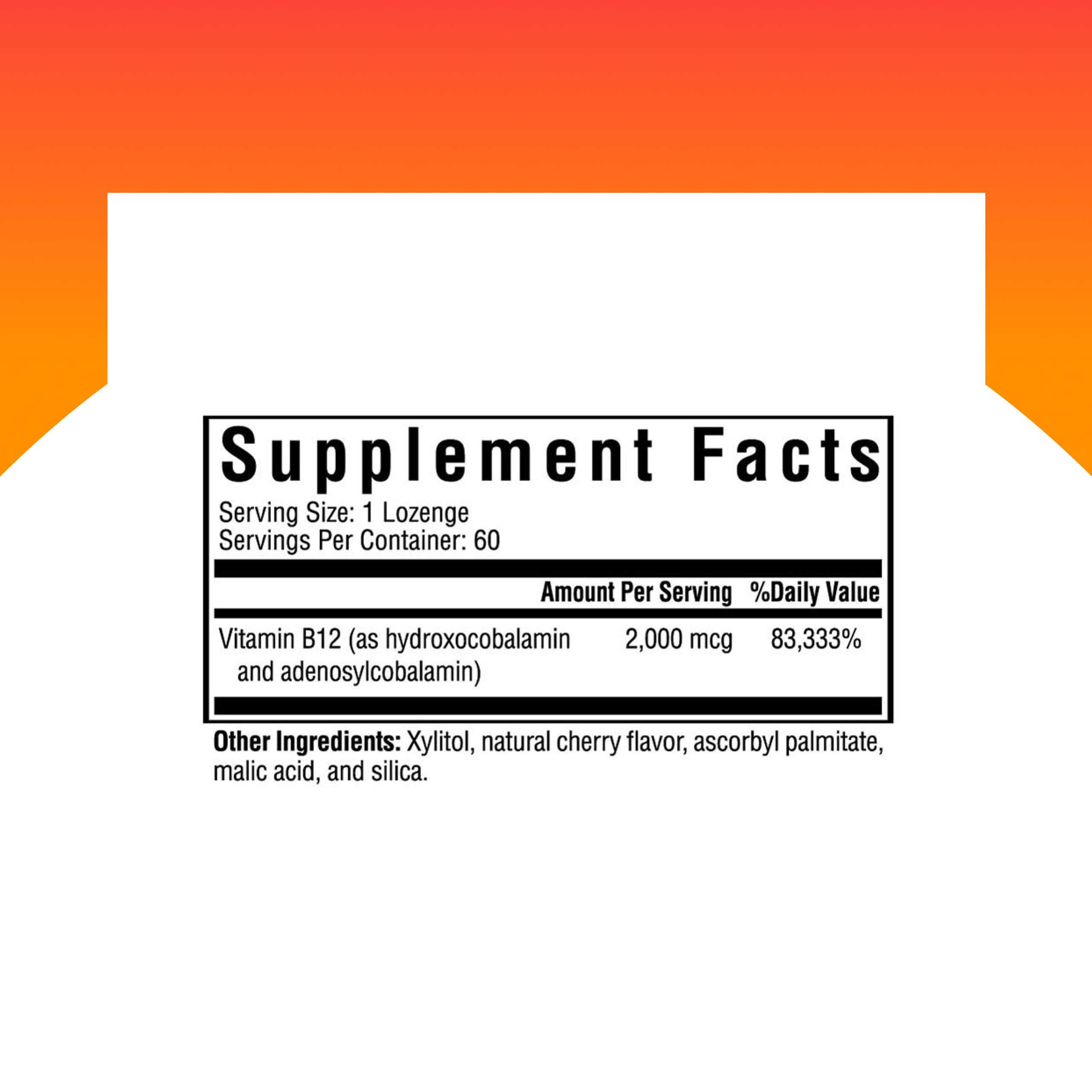 Hydroxo-Adeno B12 lozenge 2000 mcg close up