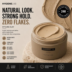 Weightless texture no residue HygieneLab Hair Clay for Men