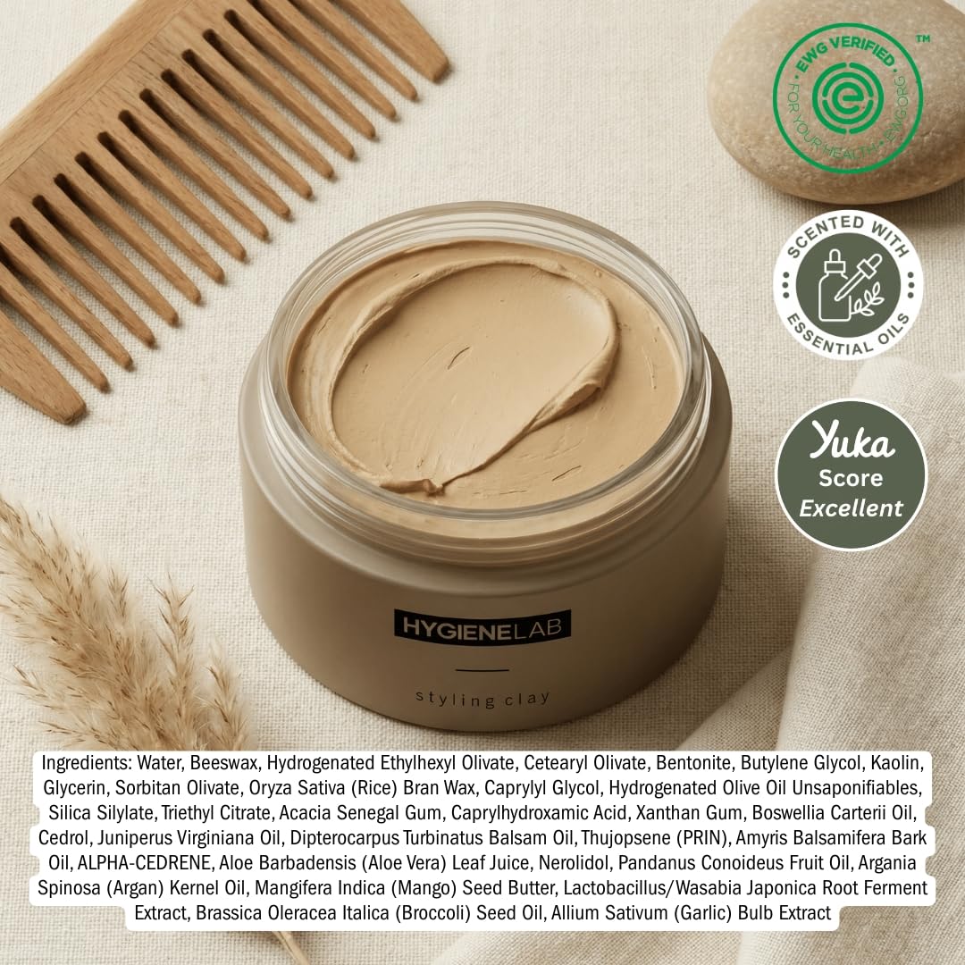 Strong hold matte finish HygieneLab Hair Clay for Men