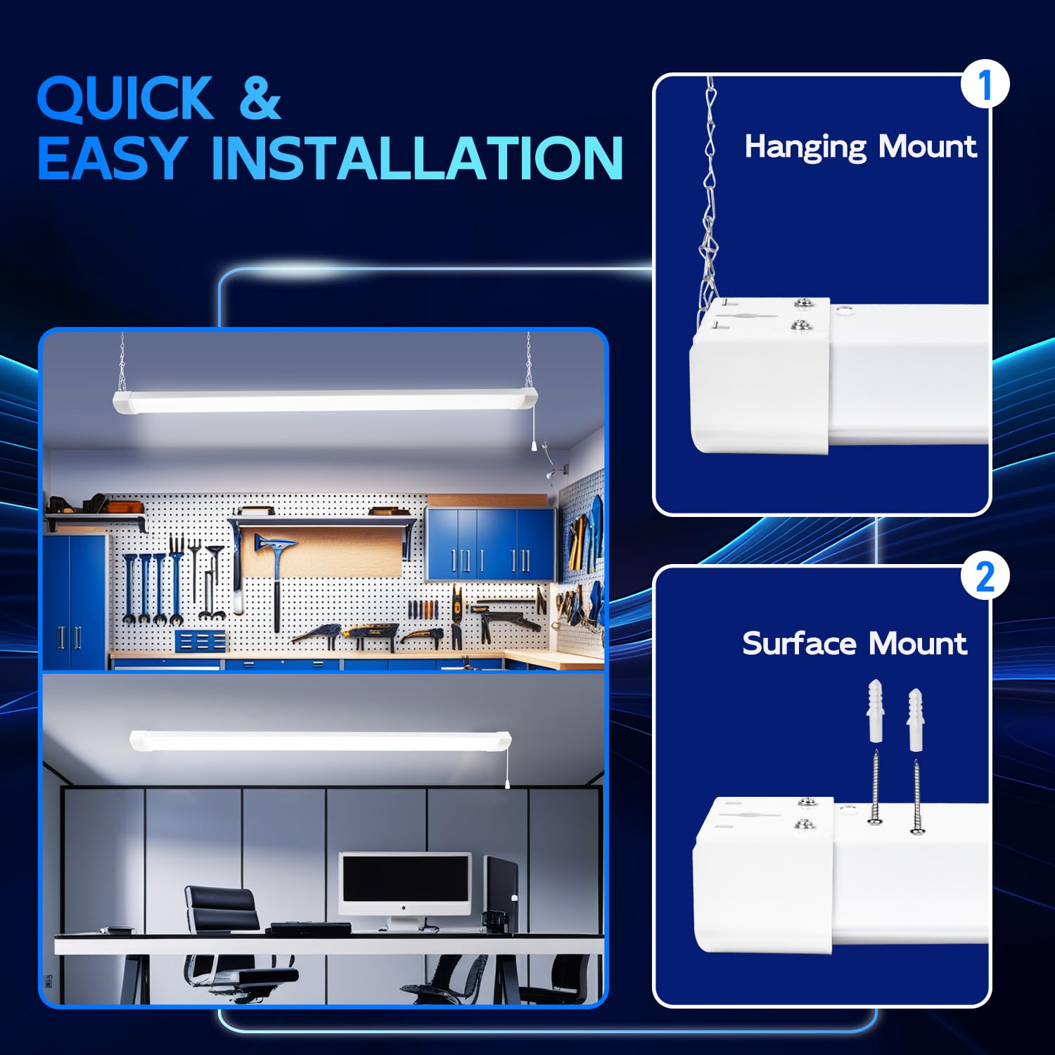 hykolity 4ft LED shop light linkable up to 3 units