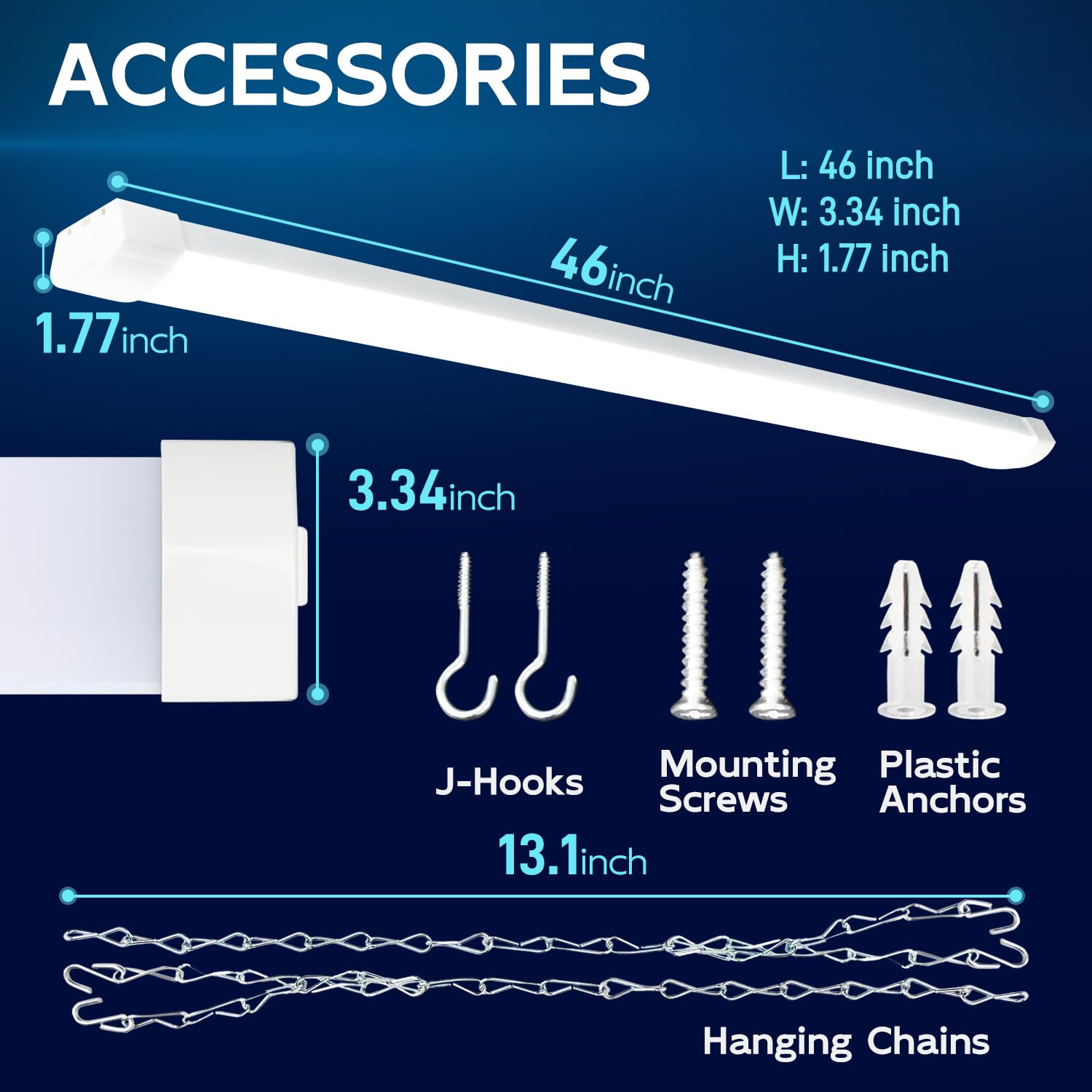 hykolity plug-in LED shop light 120V with pull chain