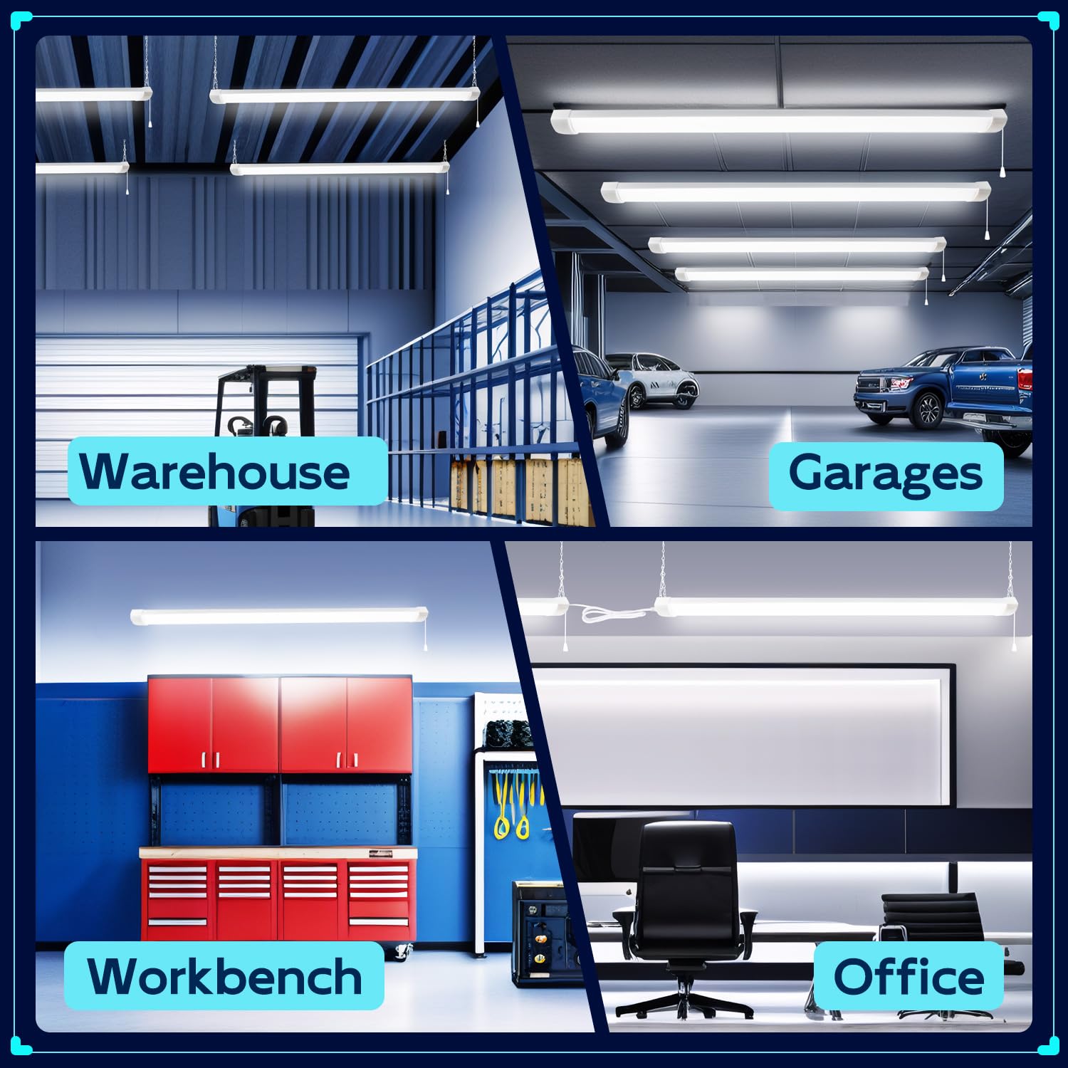 garage workshop lighting hykolity 4ft LED light