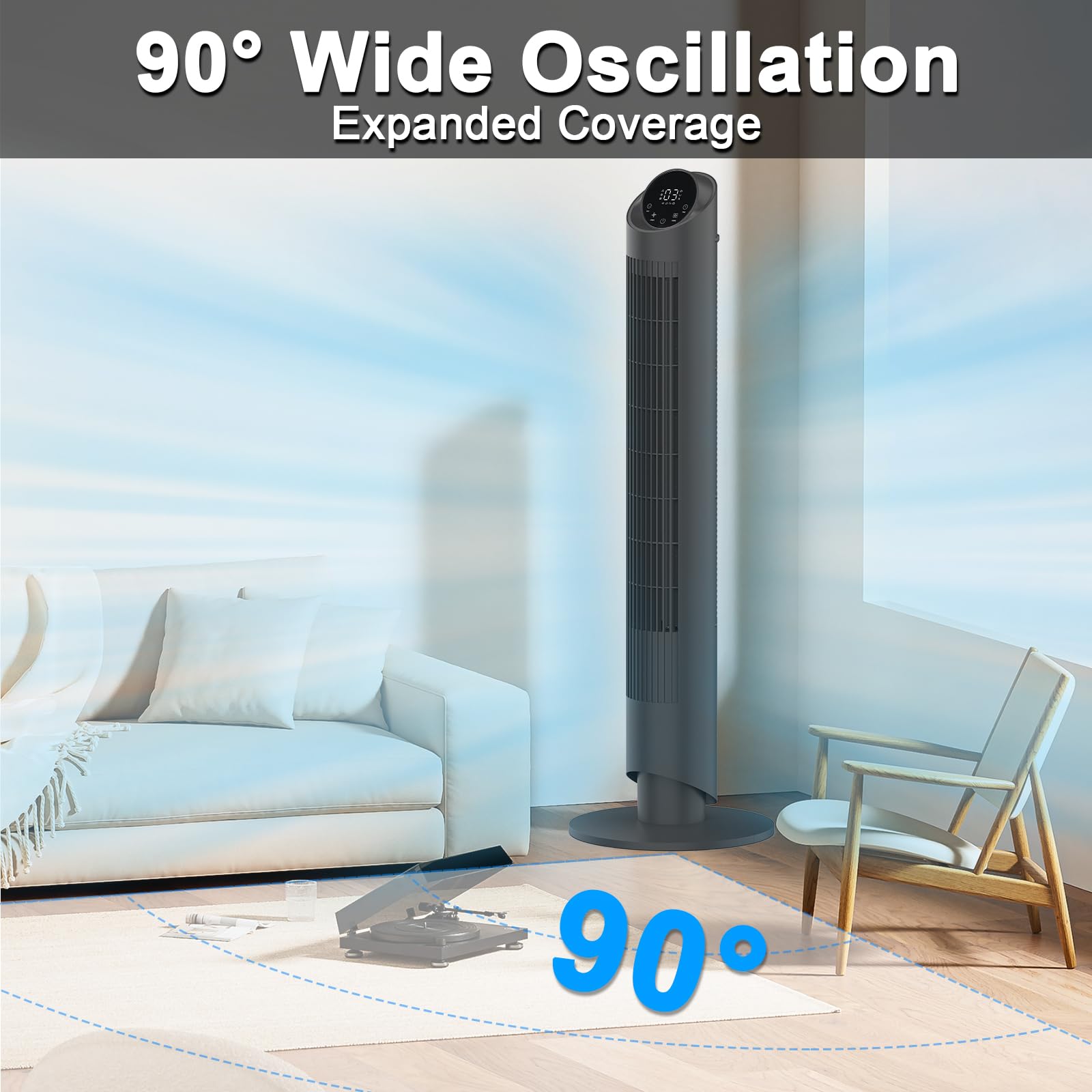 hykolity portable tower fan for home office