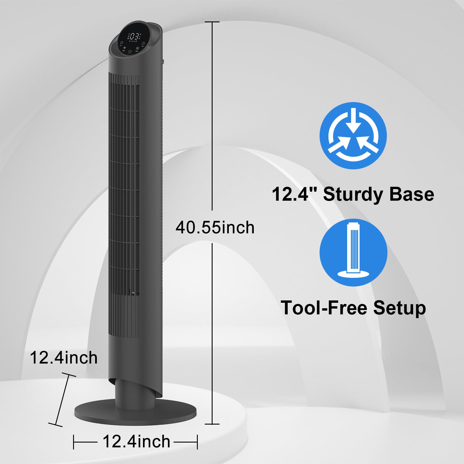 hykolity slim 40-inch tower fan concealed handle