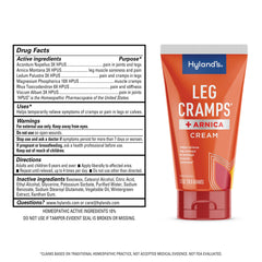 Hyland leg cramps ointment application on calf area
