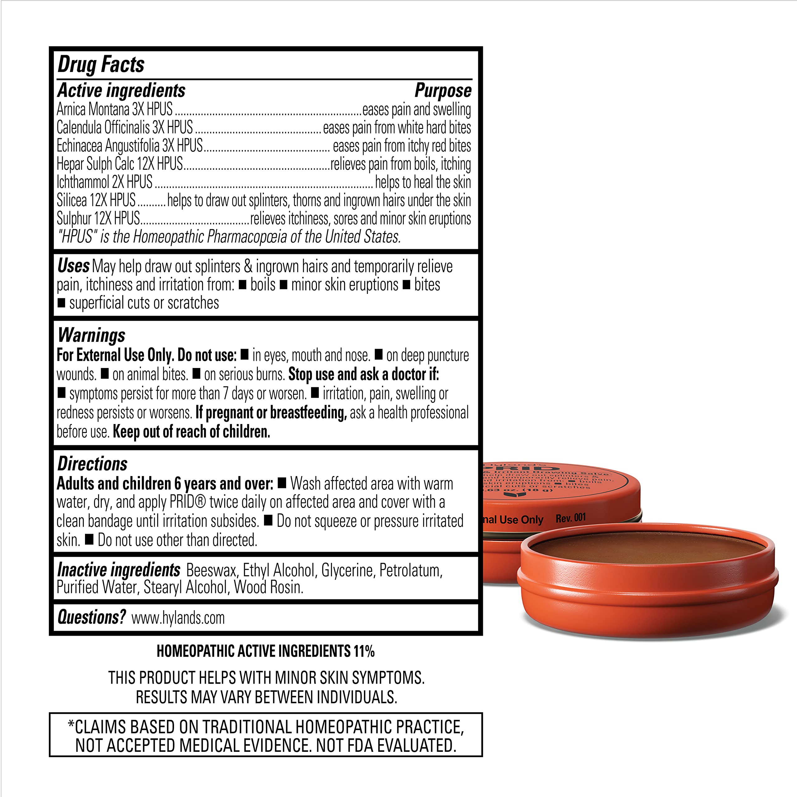 Salve applied to skin irritation and redness