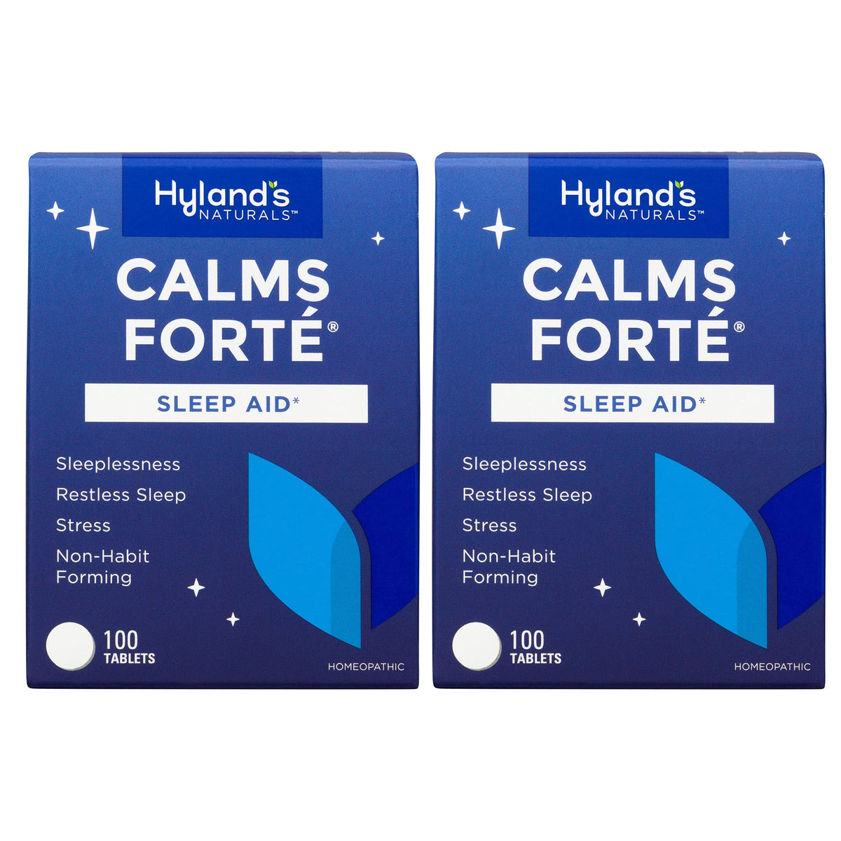 Hyland's Calms Forte Sleep Aid Tablets 100 count per pack label