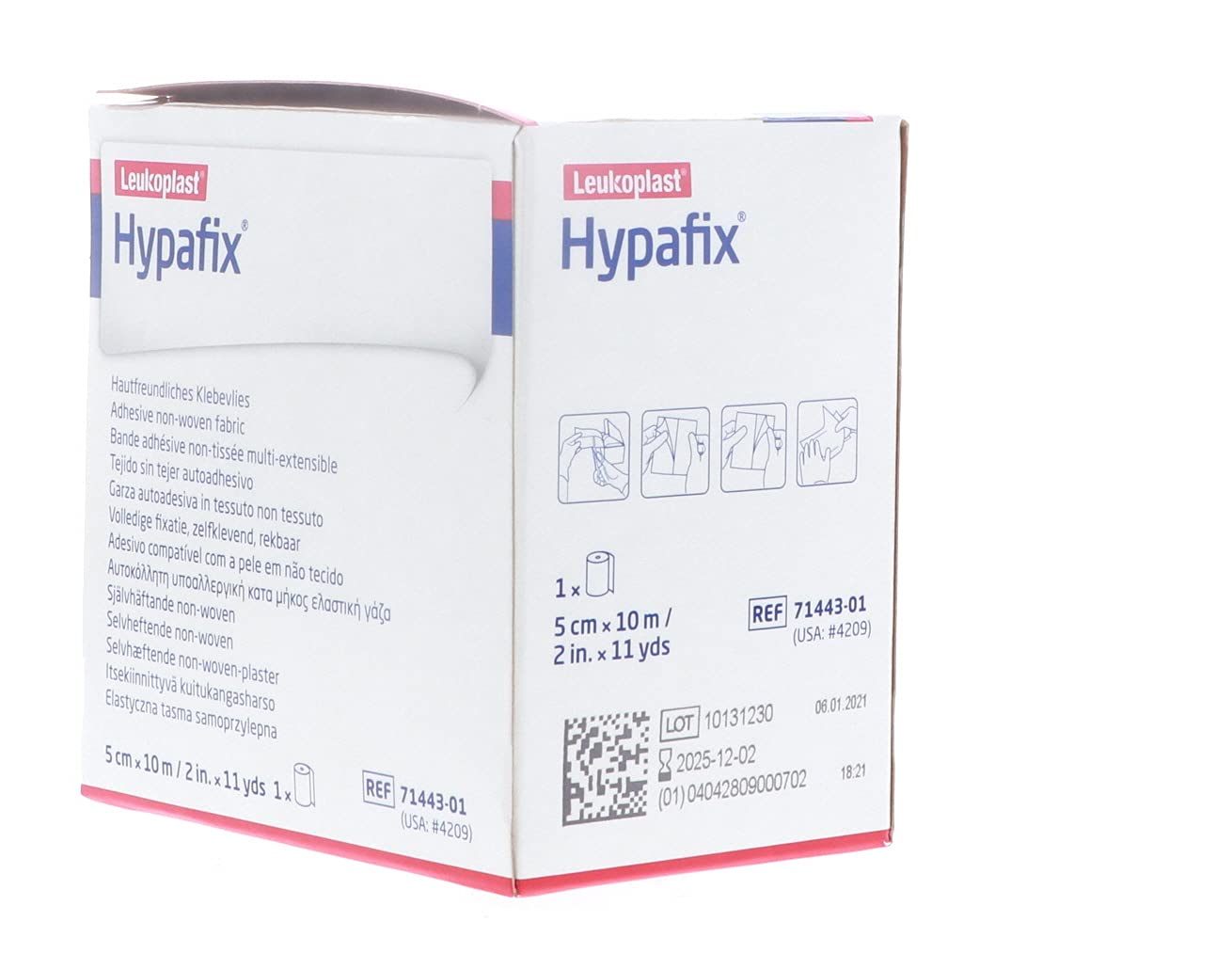 Hypafix dressing tape used to secure catheters and drains