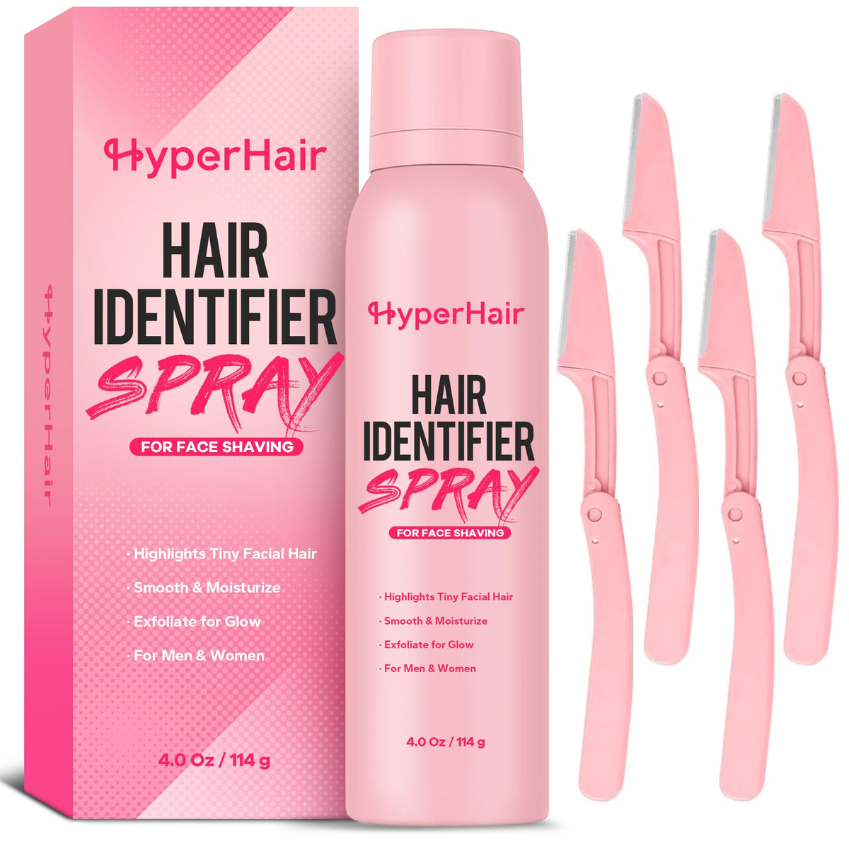 HyperHair Hair Identifier Spray for Face bottle on shelf
