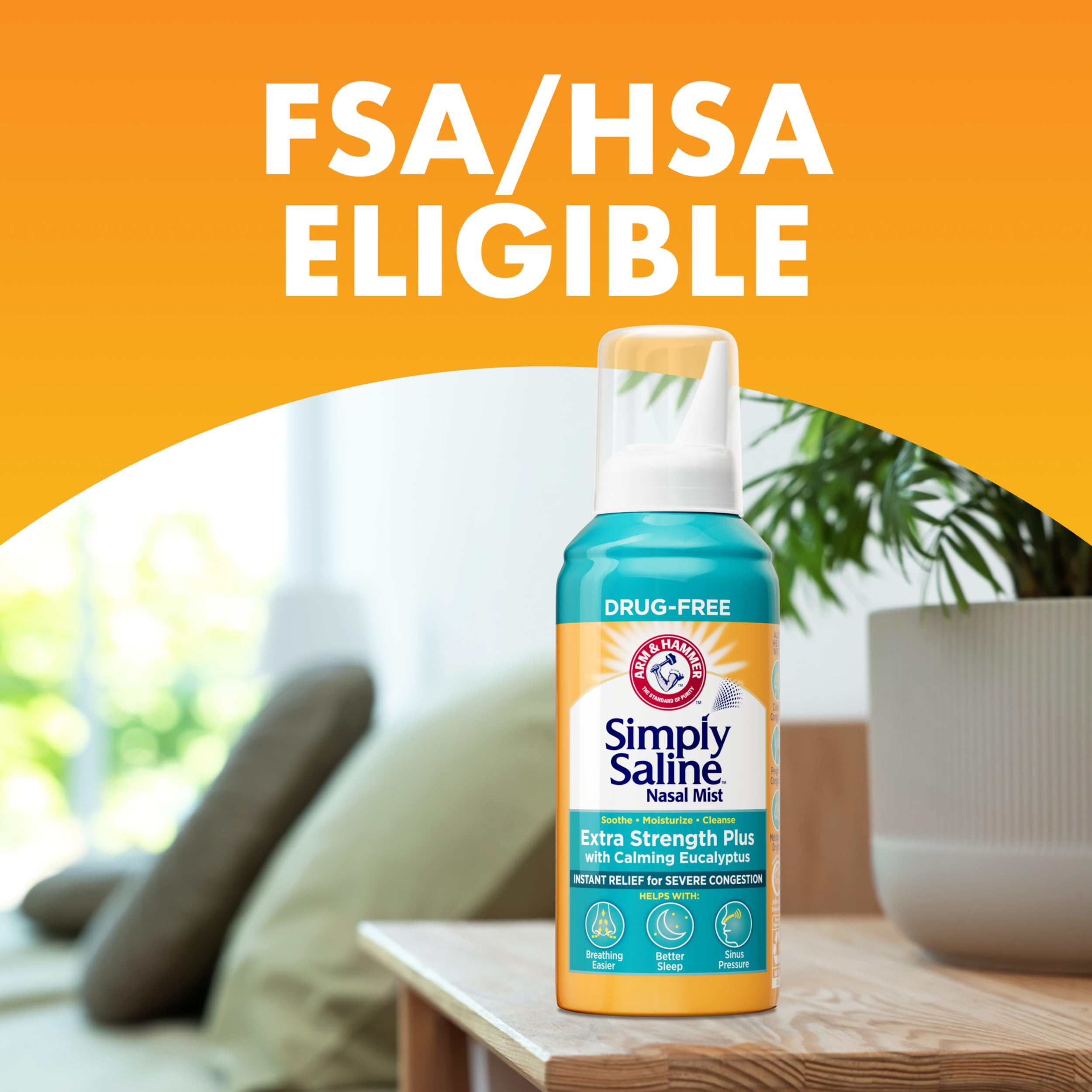 Hypertonic saline spray for nasal congestion relief