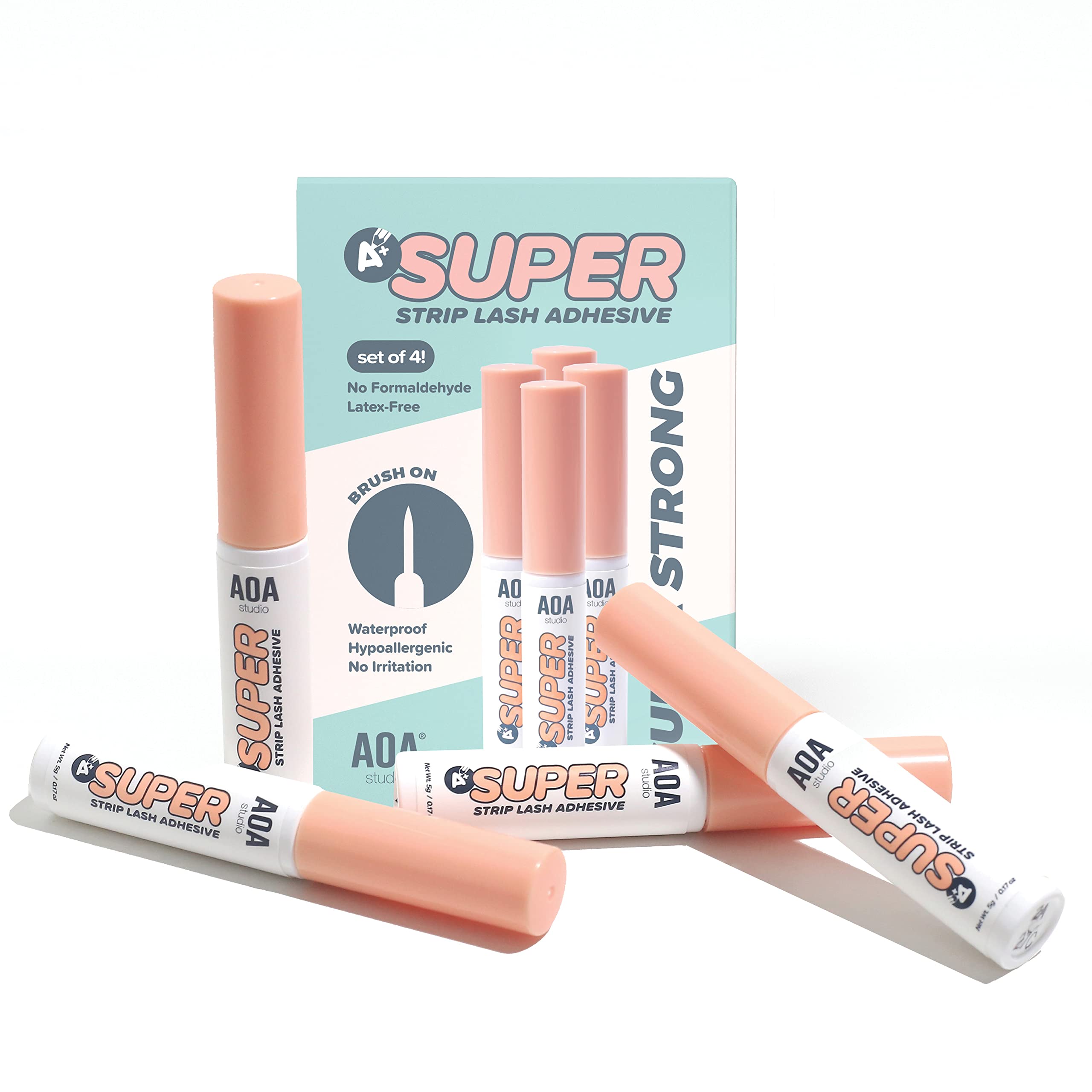 Four pack clear lash adhesive for strip lashes