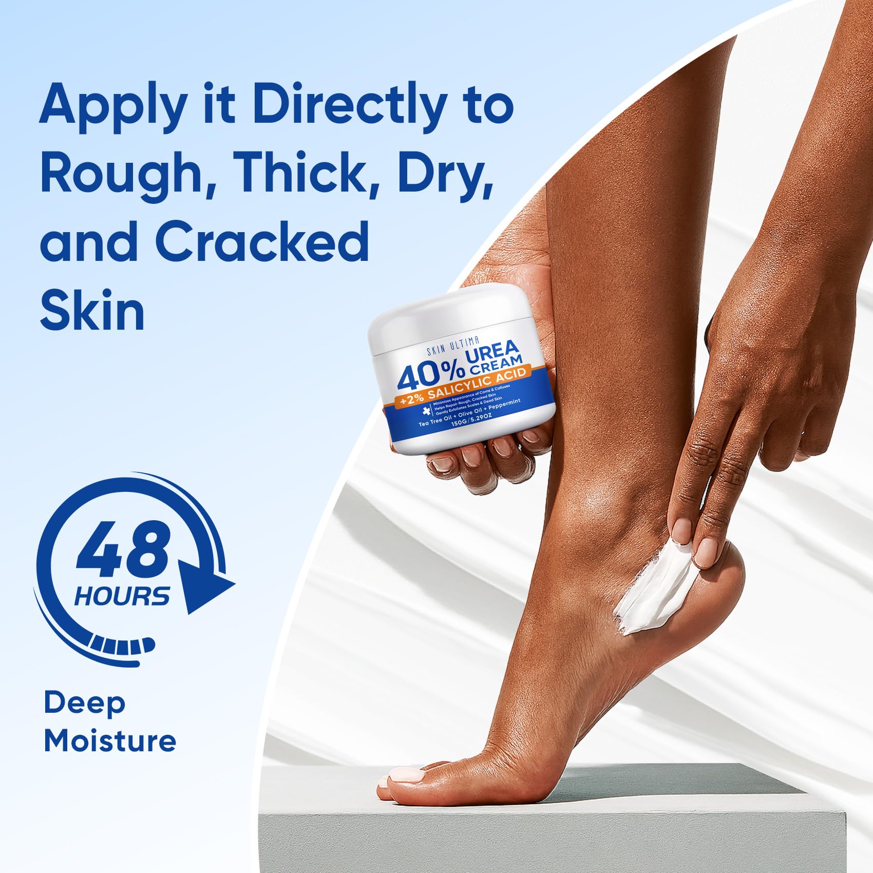Hypoallergenic foot cream free from parabens and sulfates label