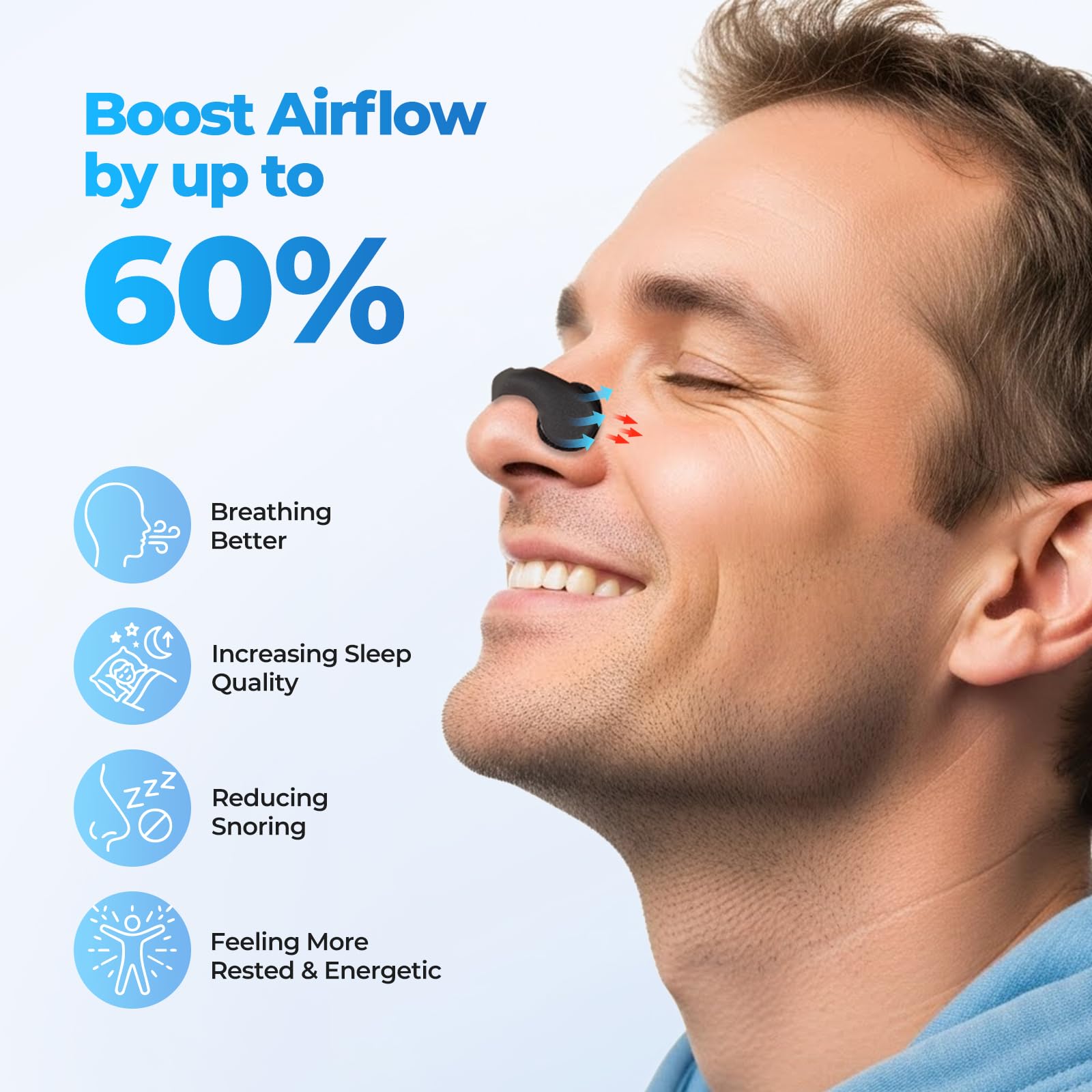 Nasal strips secure overnight hold for men and women