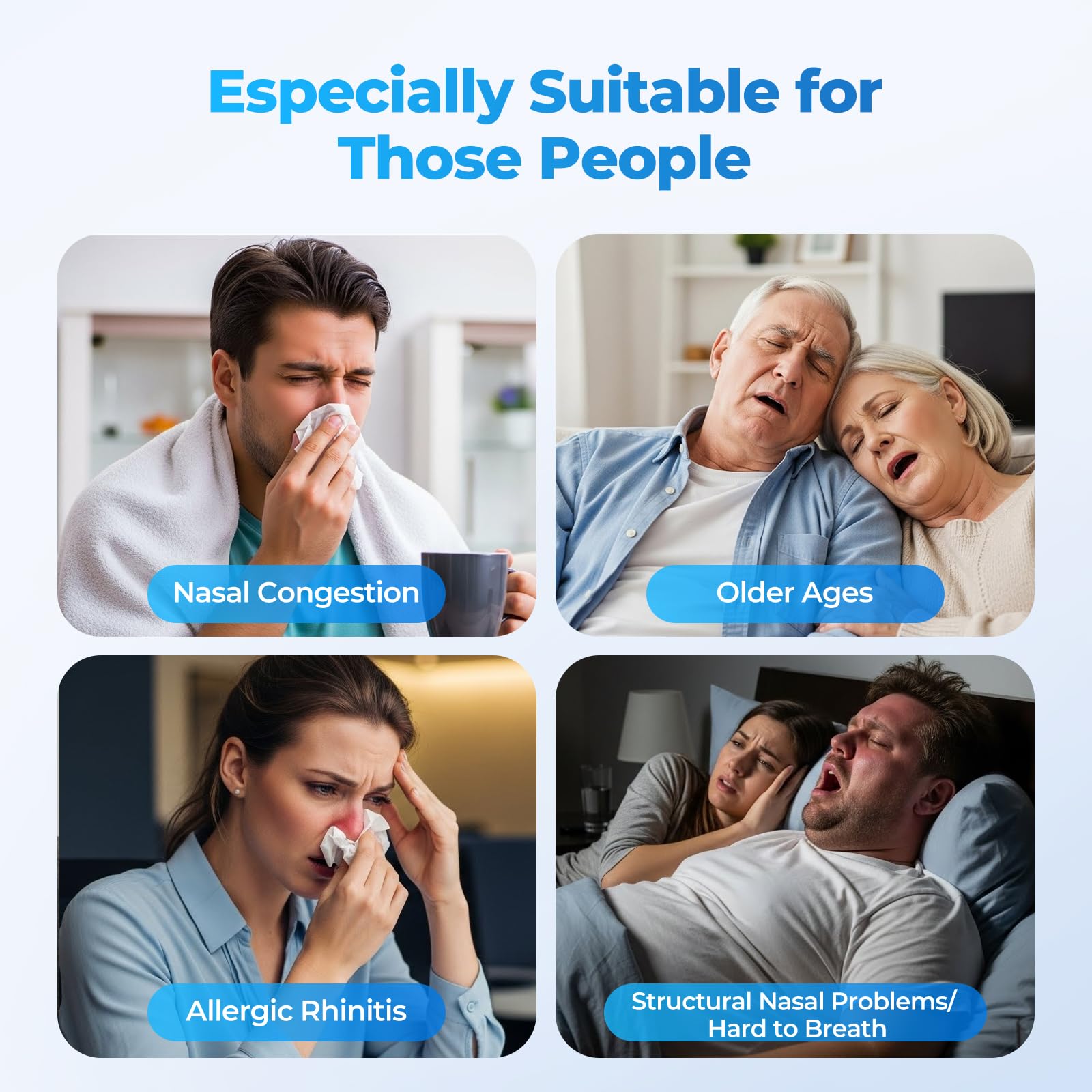 Nasal strips skin friendly adhesive