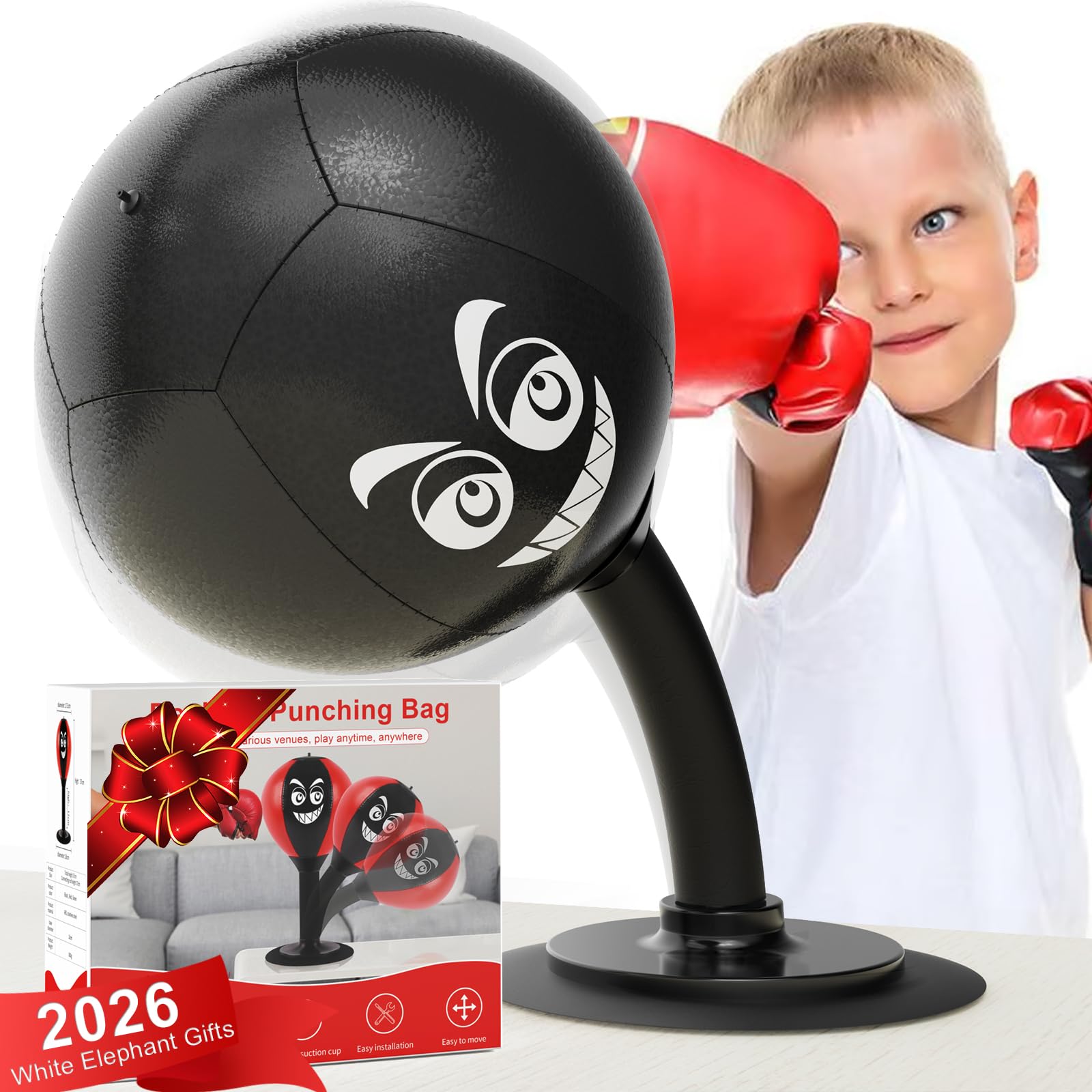 HZG Desktop Punching Bag mounted on a desk surface