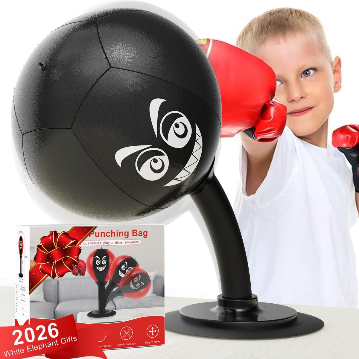HZG Desktop Punching Bag mounted on a desk surface