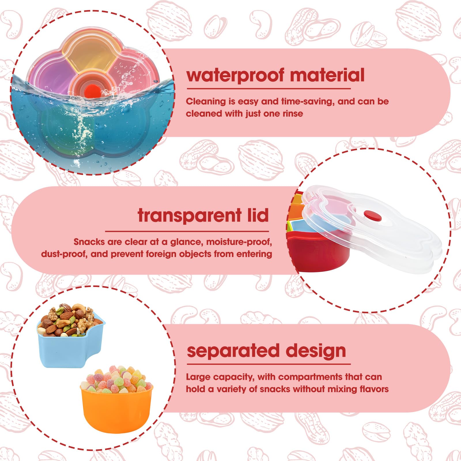 Reusable plastic snack tray with lid for travel