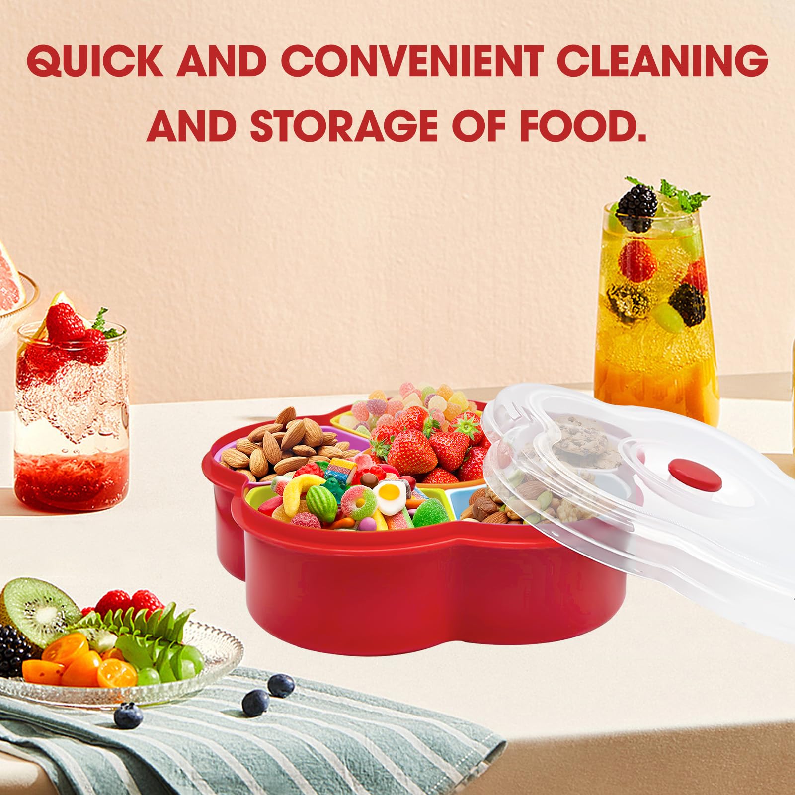 Stackable snack serving tray for kitchen or restaurant