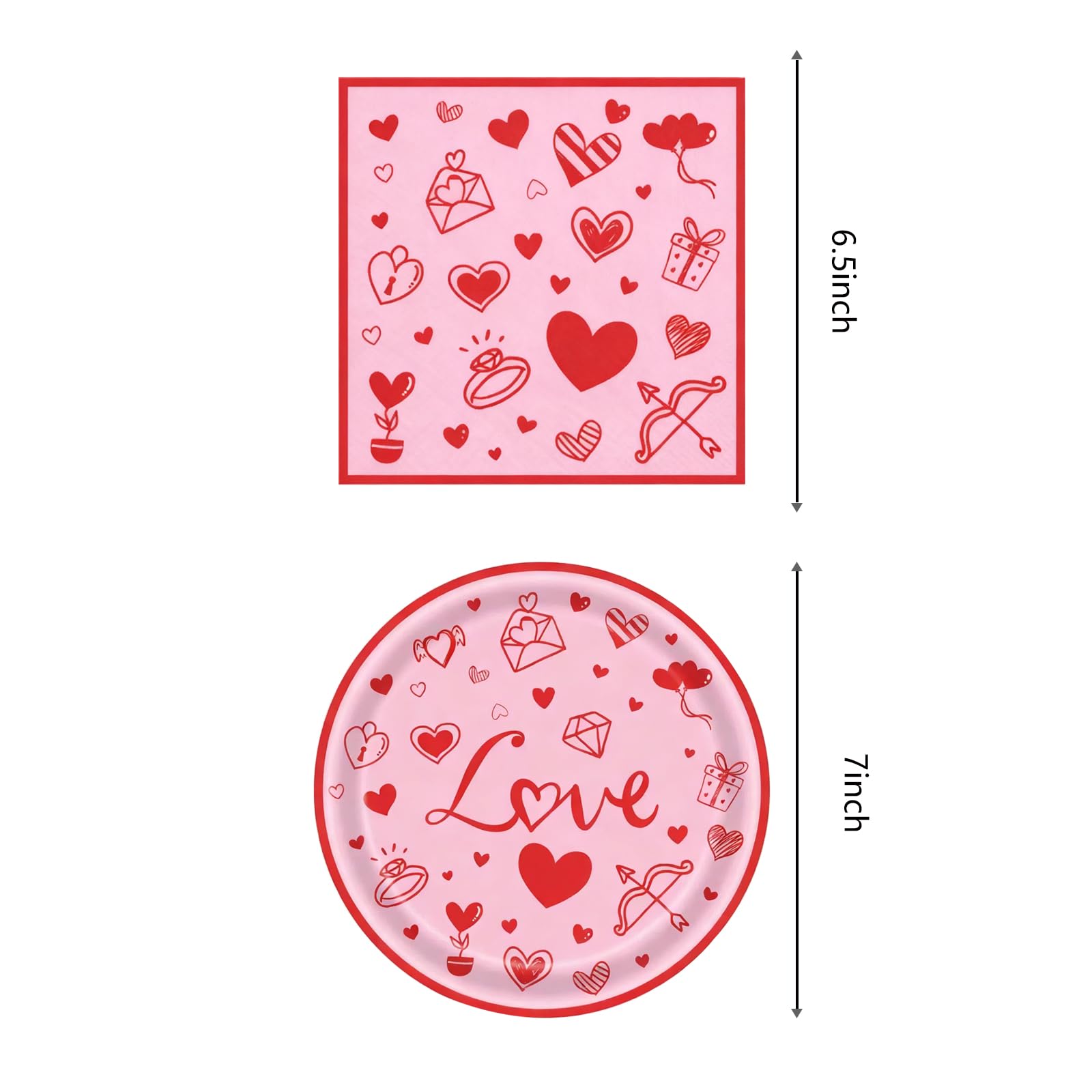 Hzleyw valentines day plates