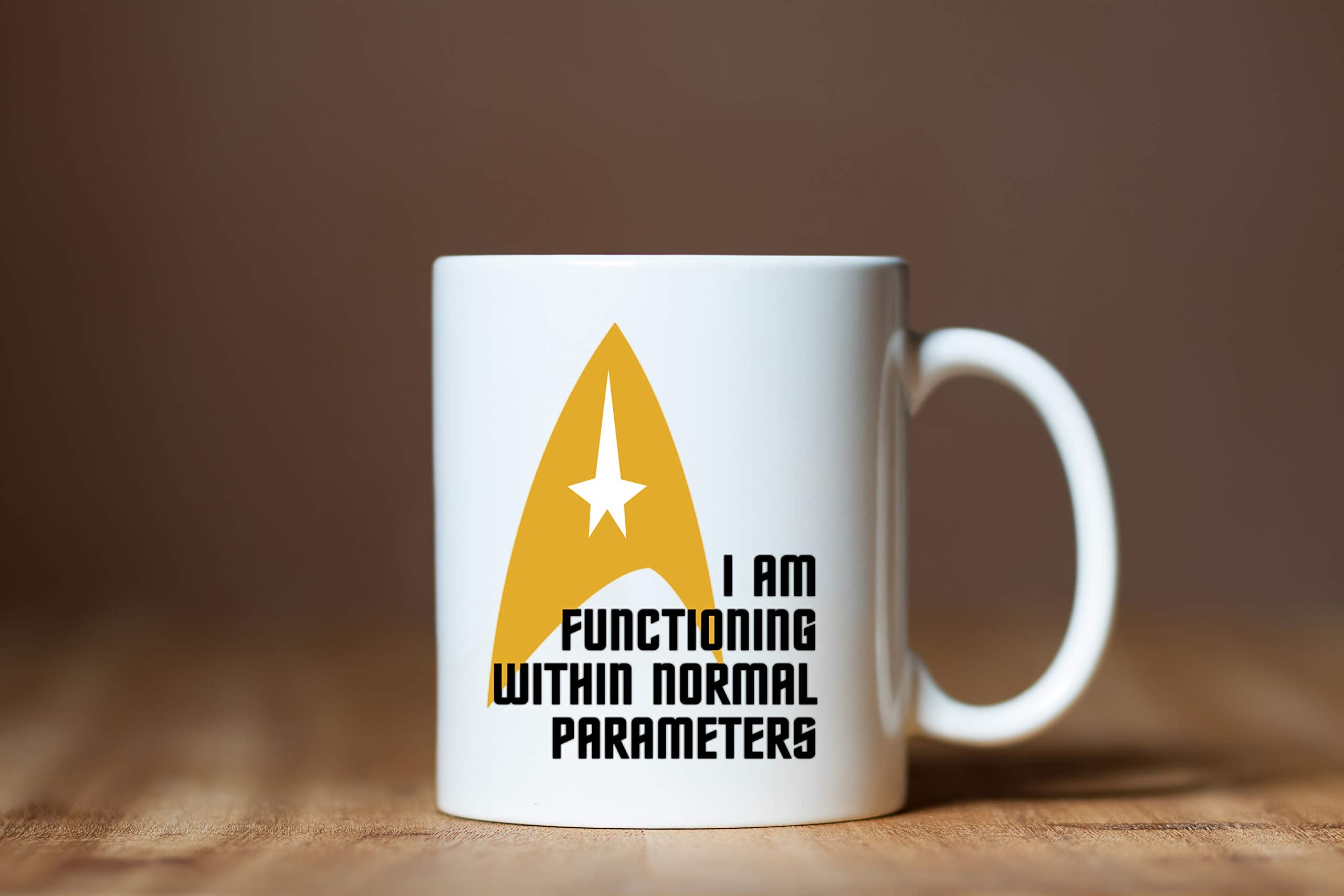 11oz coffee mug with dual sided print for left or right handed use