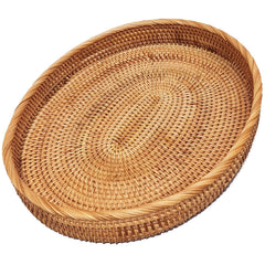 i-lan 20 inch oval rattan serving tray front view