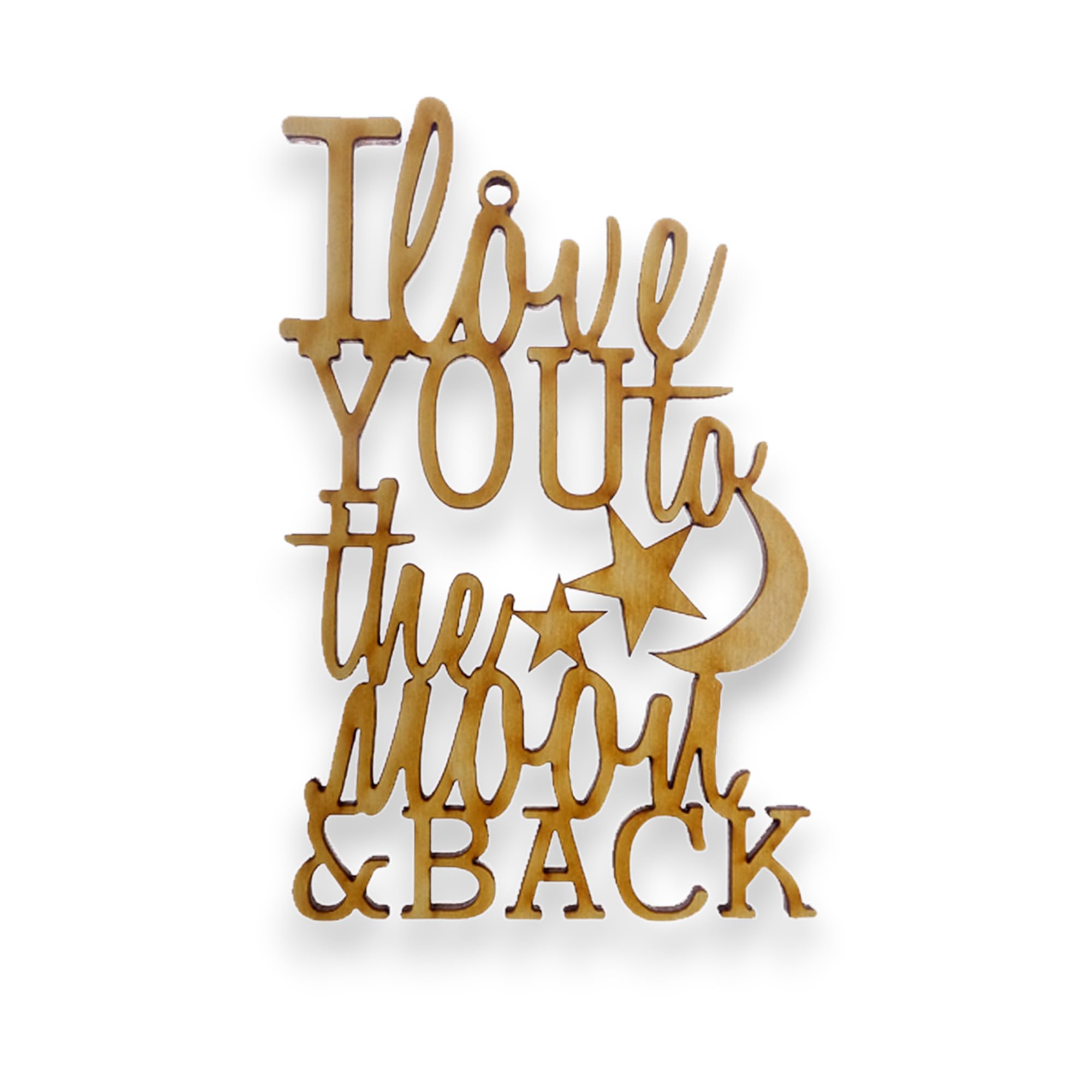I Love You to The Moon and Back Ornament handcrafted in birch wood in South Carolina