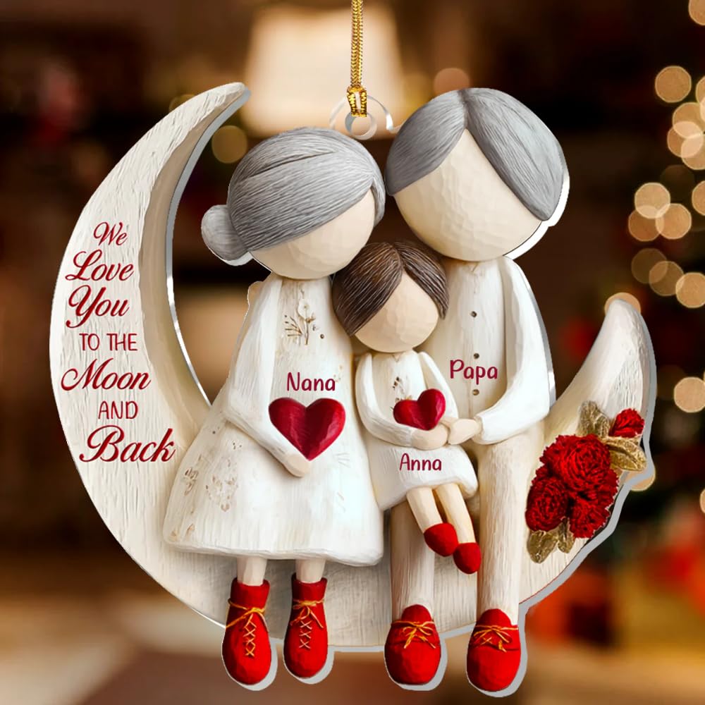 I Love You to The Moon and Back ornament close up