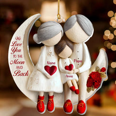 I Love You to The Moon and Back ornament close up
