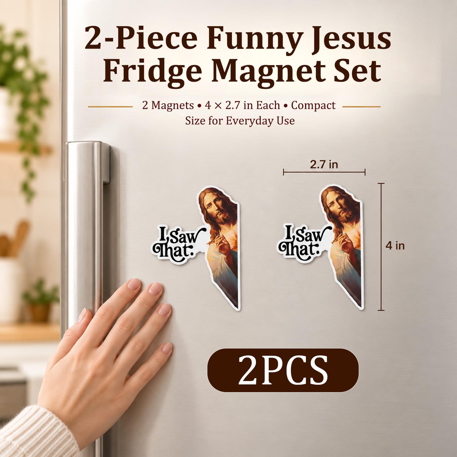 Two pack magnets measuring 4 x 2.7 inches