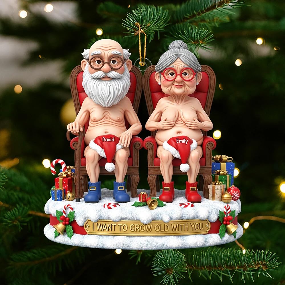 i want to grow old with you ornament close up