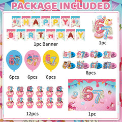 Happy Birthday banner for I Was 6 Now I'm 7 set