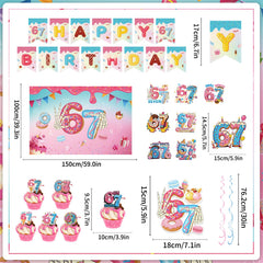 Eight hanging swirls for I Was 6 Now I'm 7 party