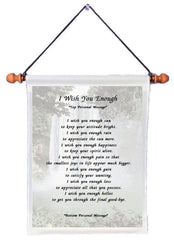 I Wish You Enough personalized wall hanging canvas scroll with hanging rod and cord