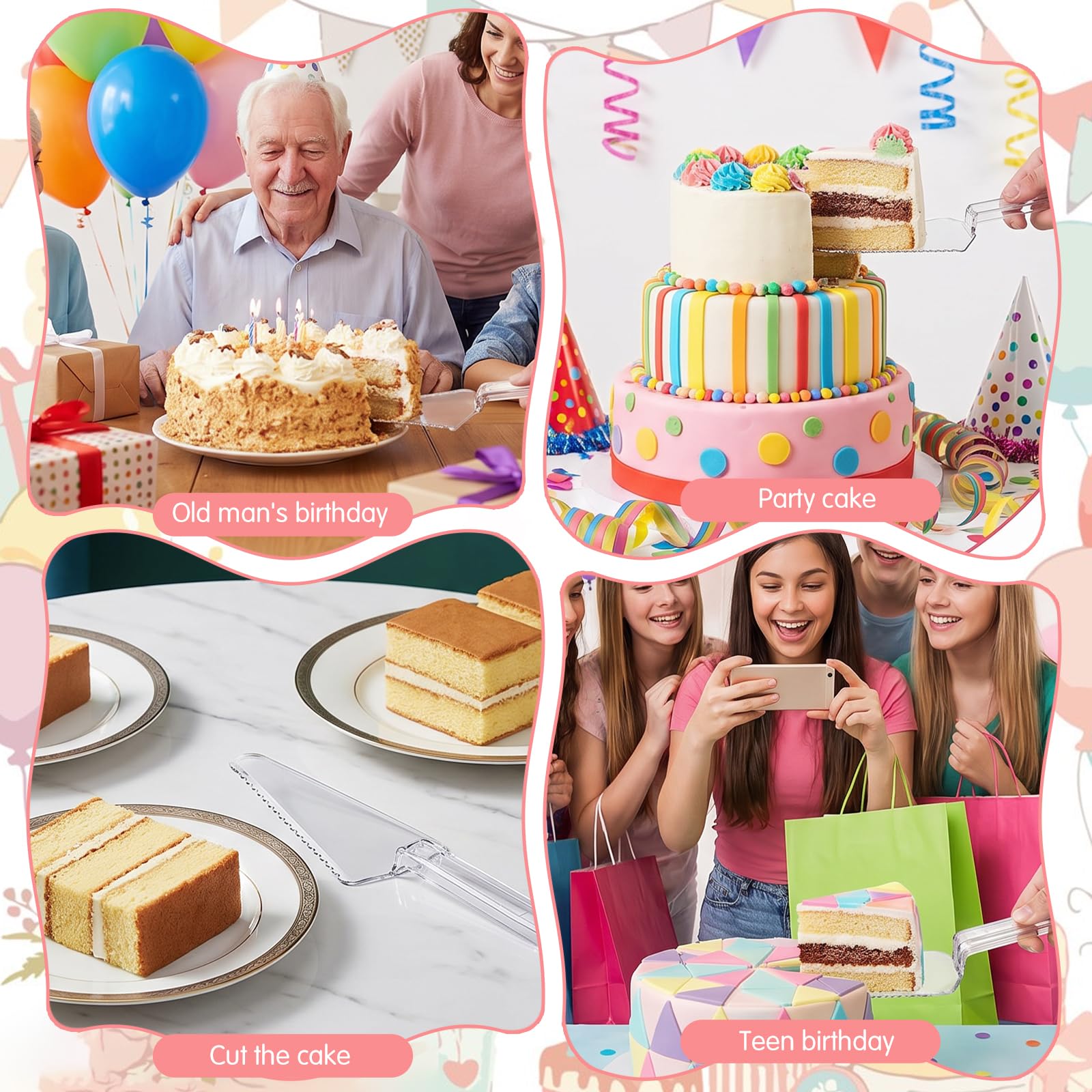 IANFAN six-piece disposable cake cutters for catering and events