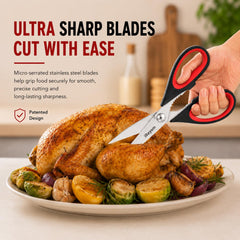iBayam heavy-duty kitchen scissors with micro-serrated blades