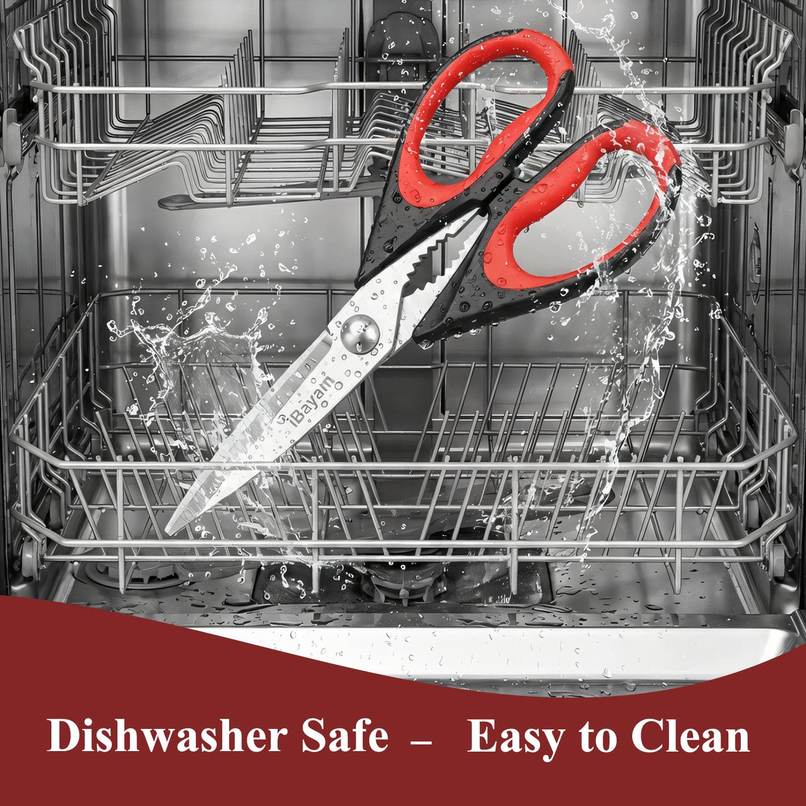 iBayam dishwasher-safe kitchen scissors for home use