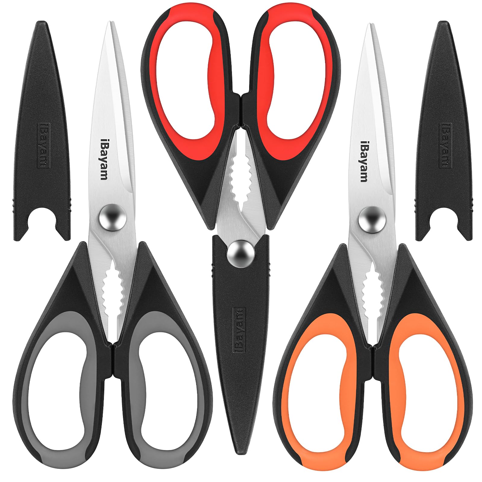 iBayam 3-pack 8-7 inch kitchen scissors blades
