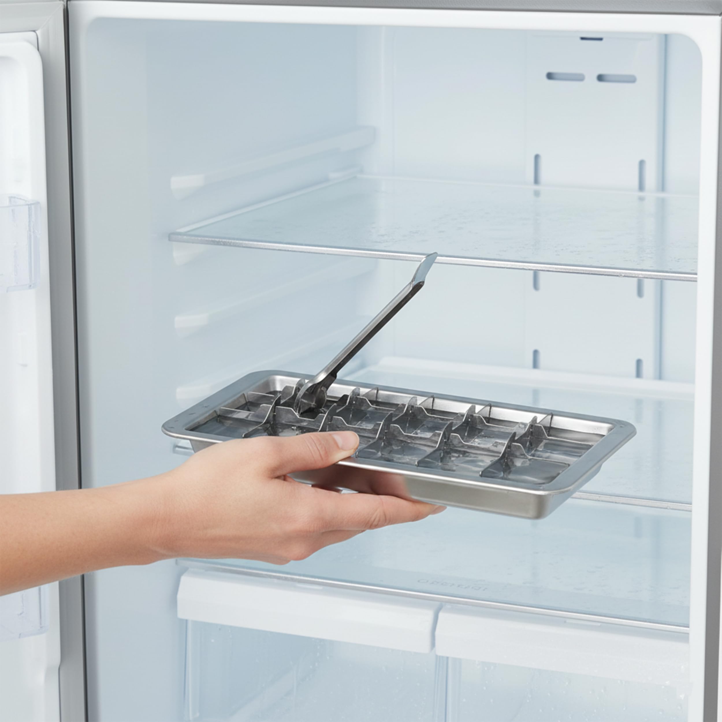 Dishwasher safe stainless steel ice cube tray